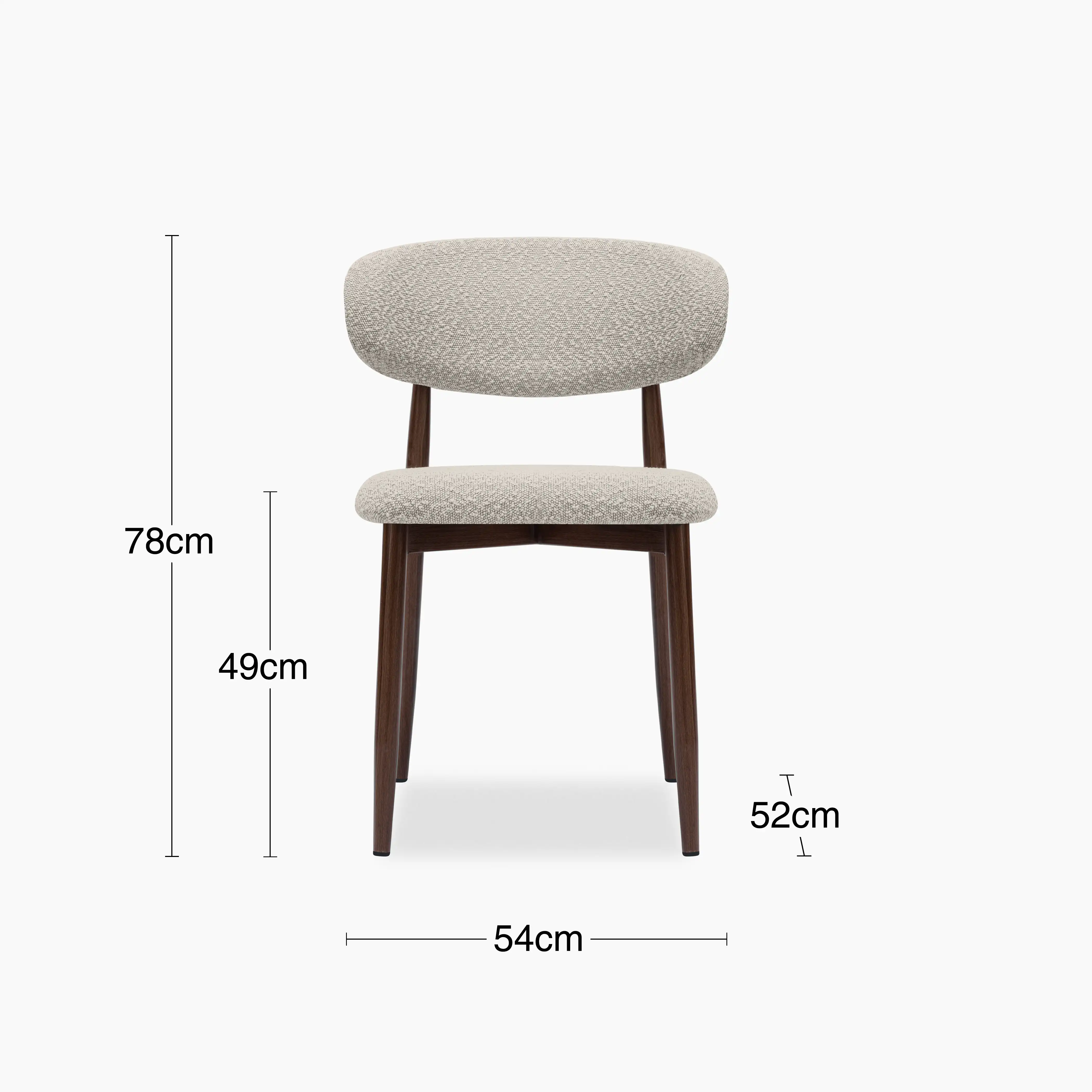 Halston Dining Chair | Speckled Stone Sustainable Boucle & Walnut - Image 9