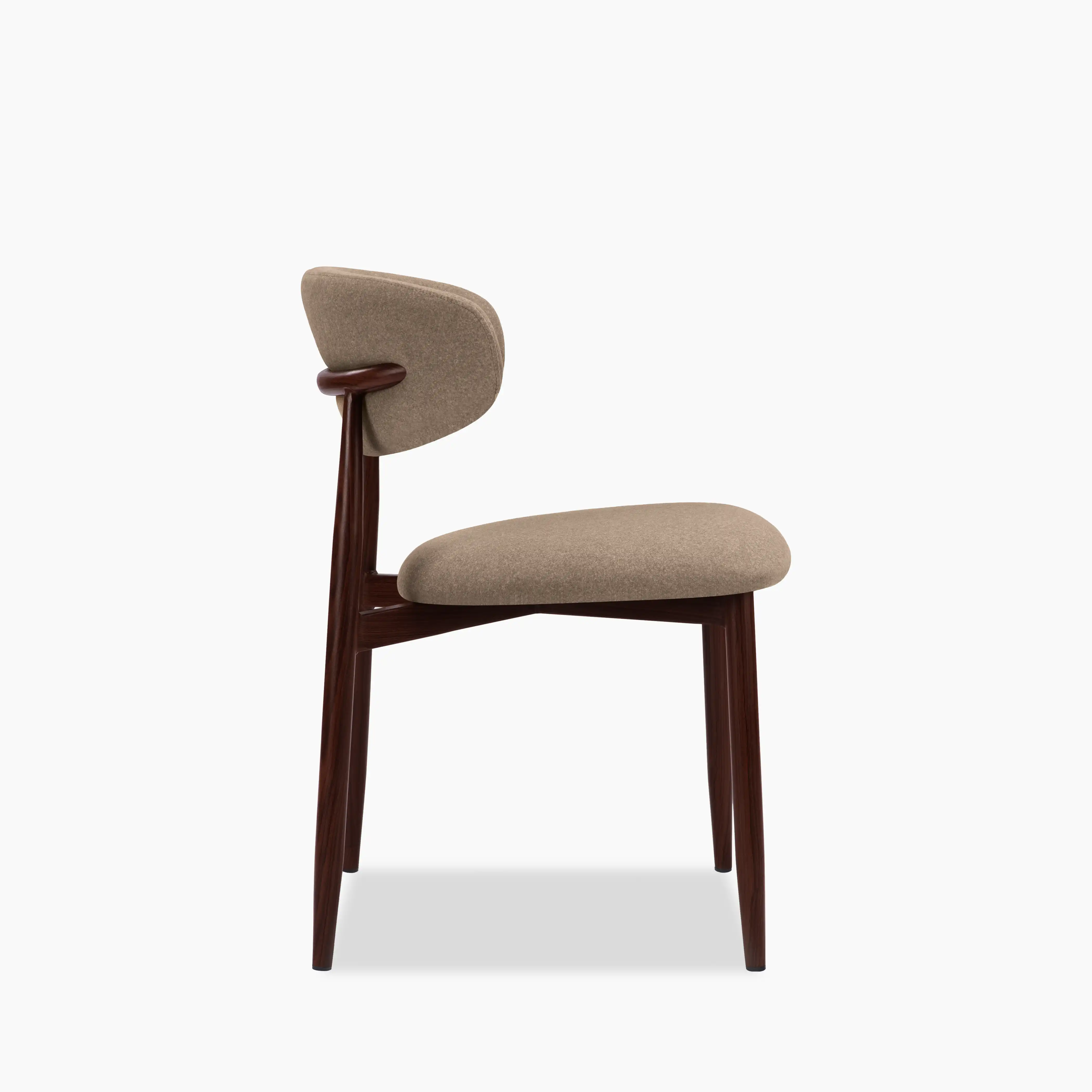 Halston Dining Chair | Truffle Brown Sustainable Mohair Velvet & Walnut - Image 4