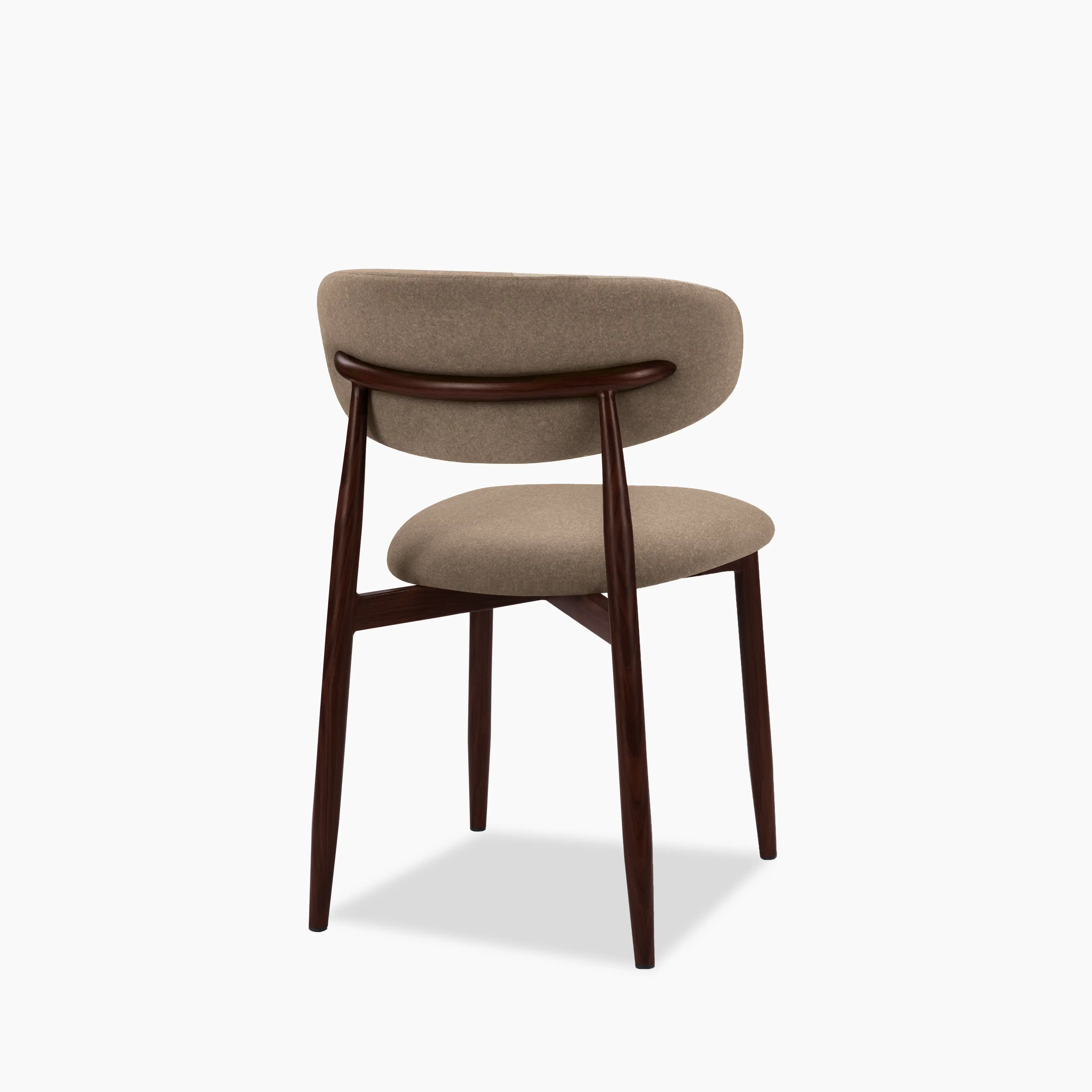 Halston Dining Chair | Truffle Brown Sustainable Mohair Velvet & Walnut - Image 5