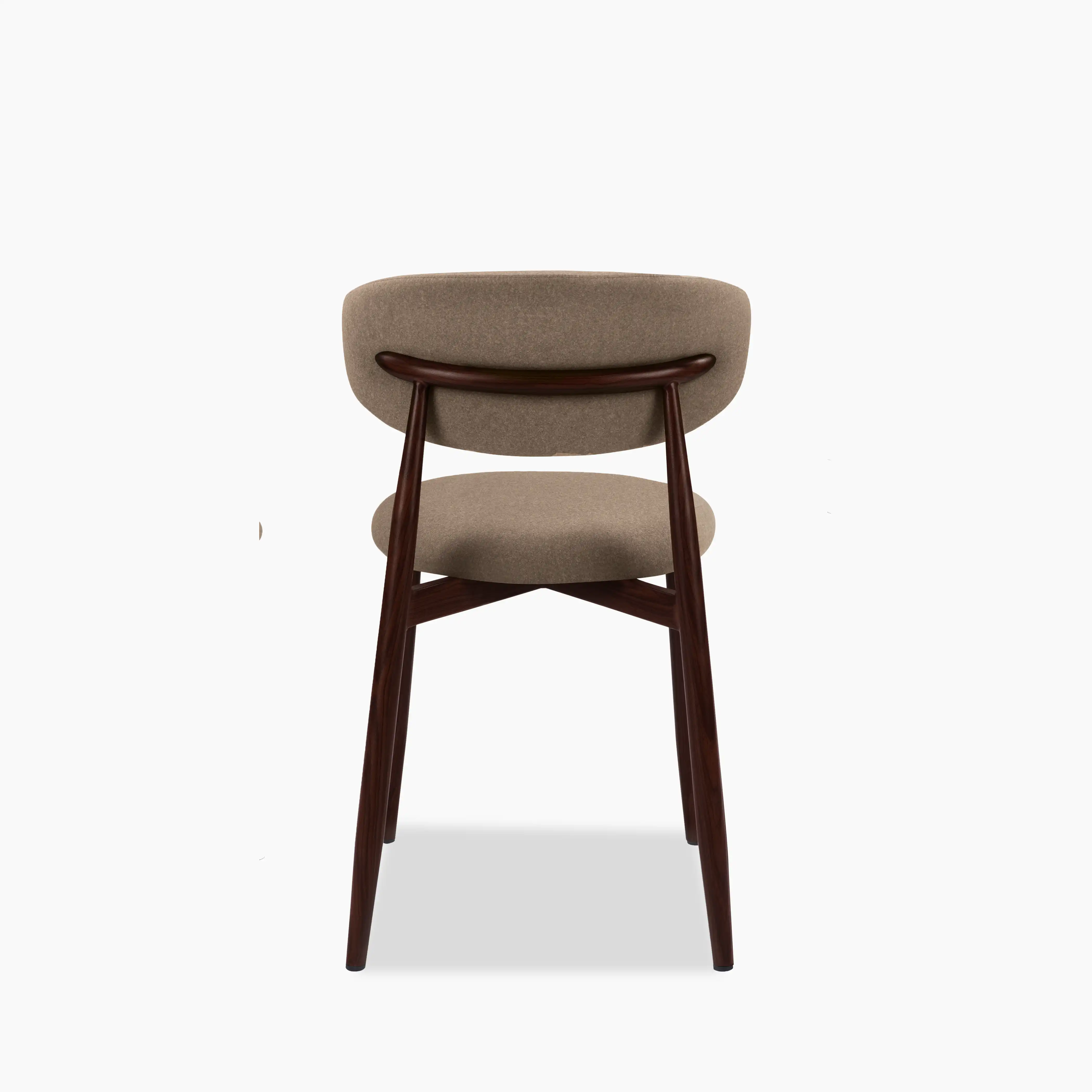 Halston Dining Chair | Truffle Brown Sustainable Mohair Velvet & Walnut - Image 6