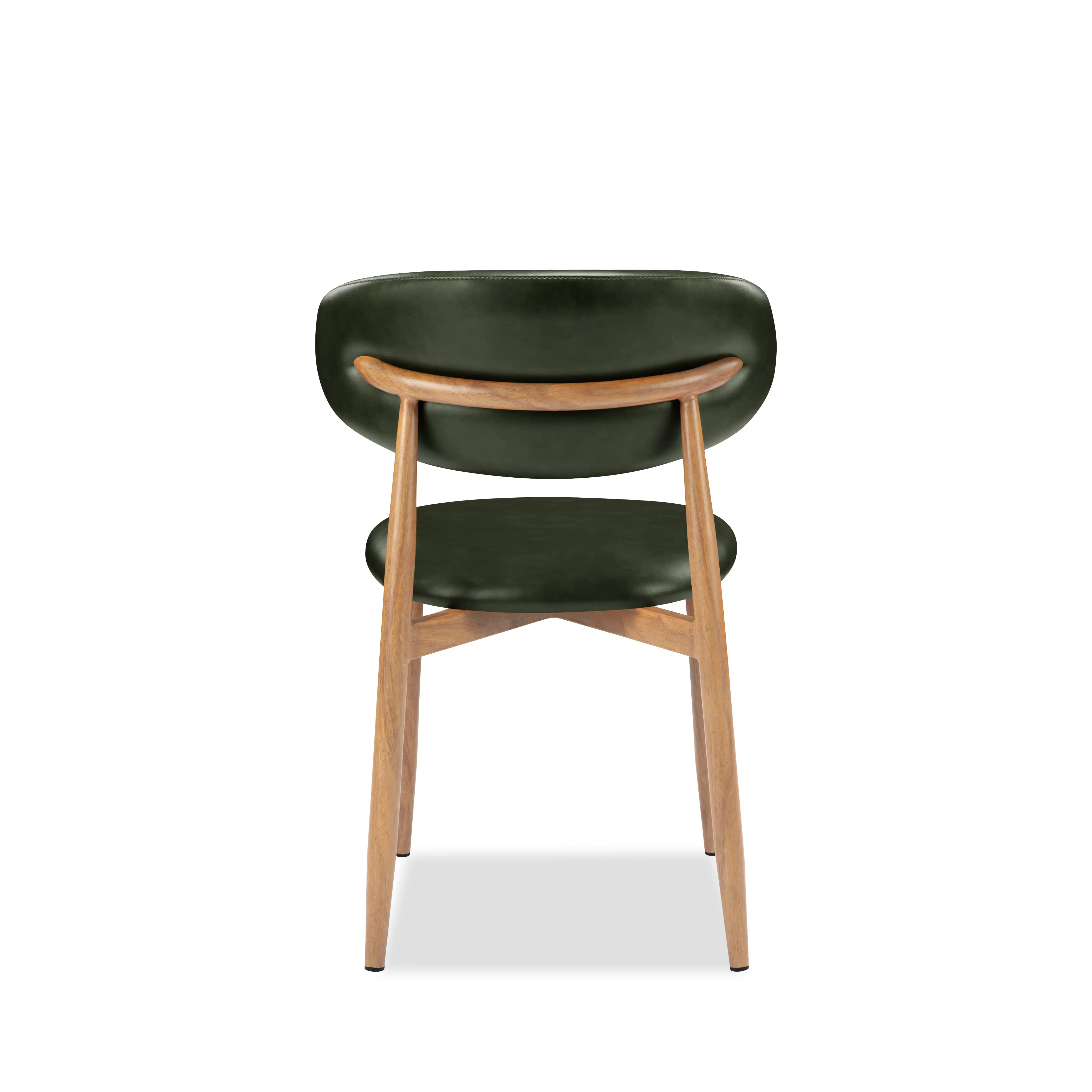 Halston Dining Chair | Vintage Green Faux Leather & Oak - Image 6