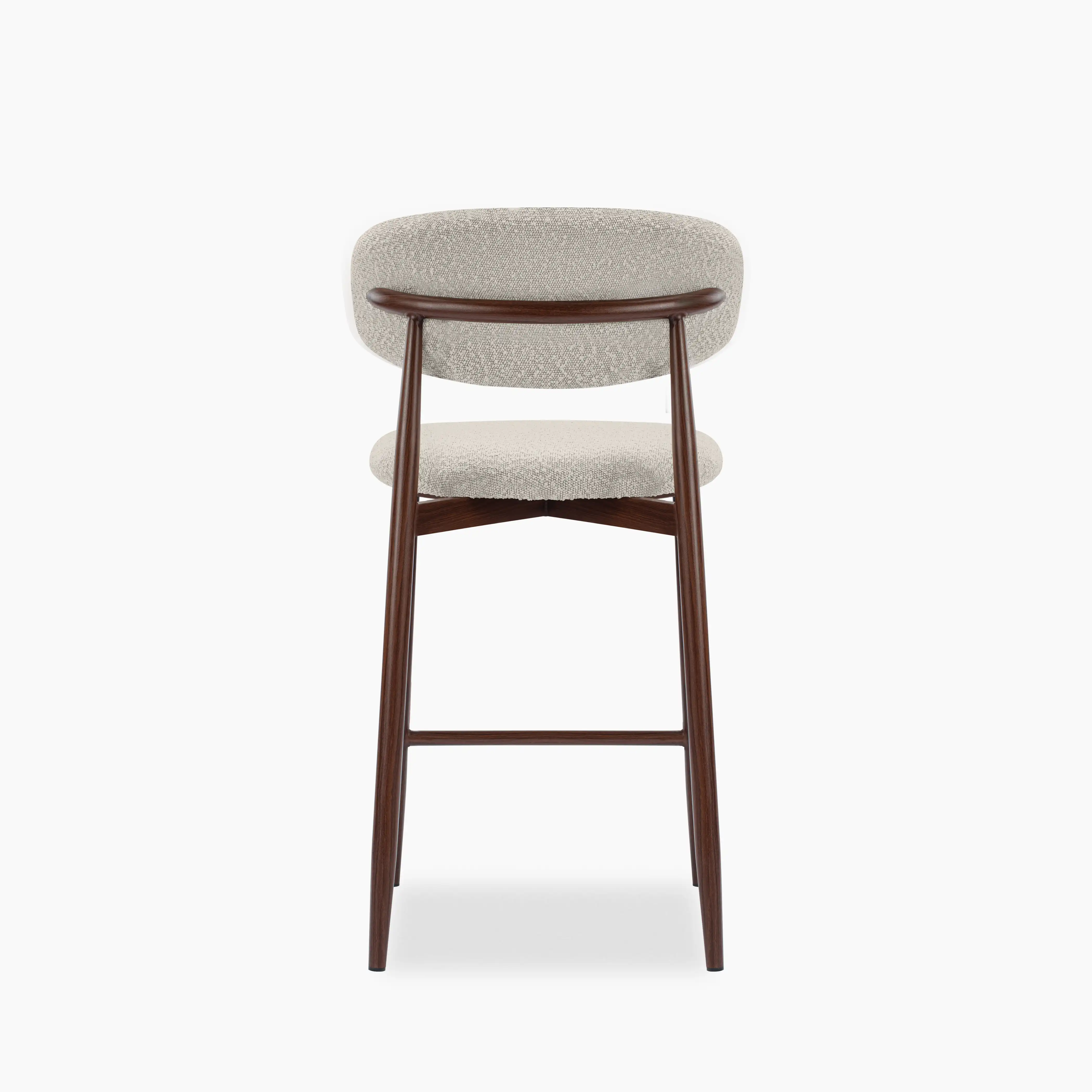 Halston Kitchen Stool | Speckled Stone Sustainable Boucle & Walnut - Image 6