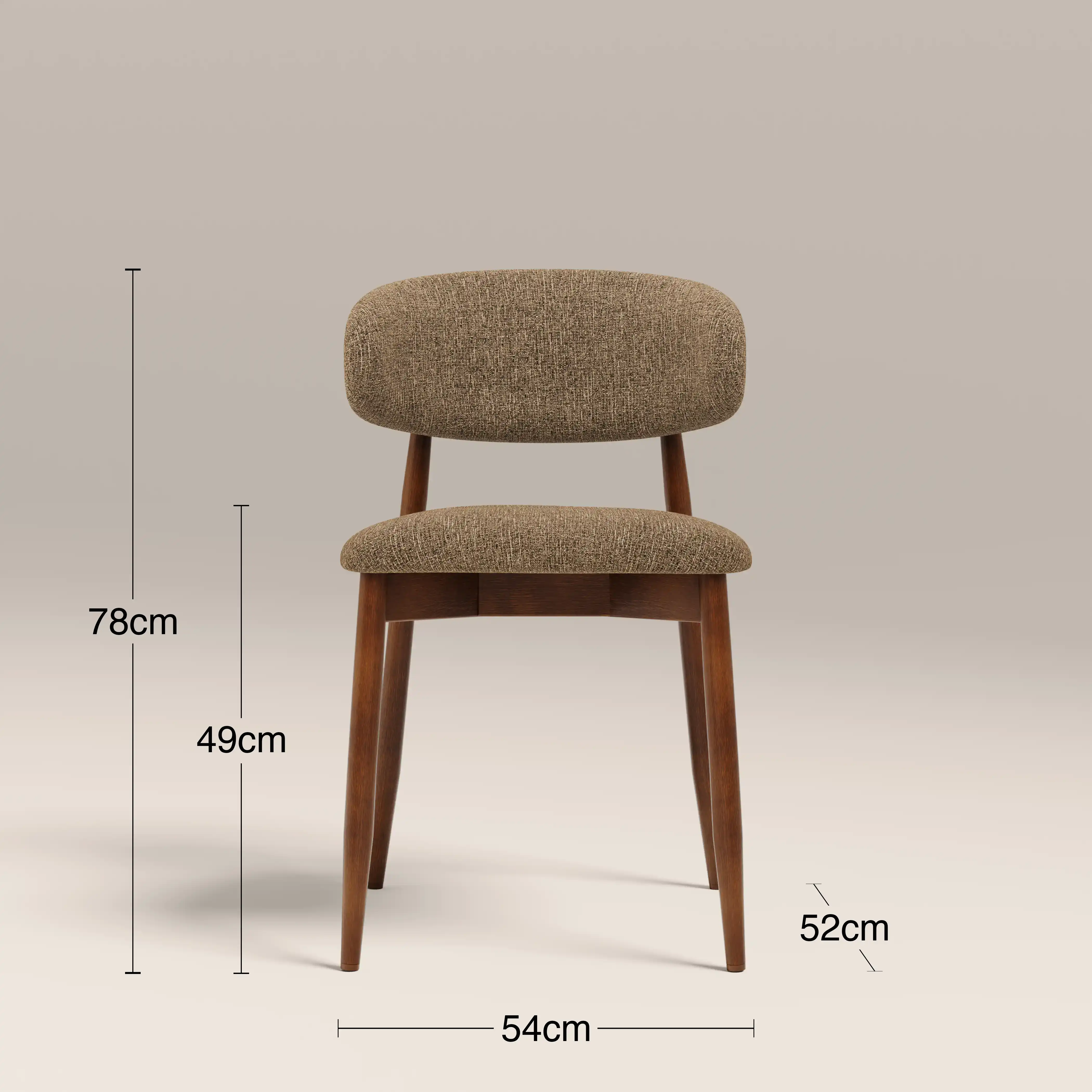 Halston Wooden Dining Chair | Speckled Cappuccino Boucle & Walnut - Image 7