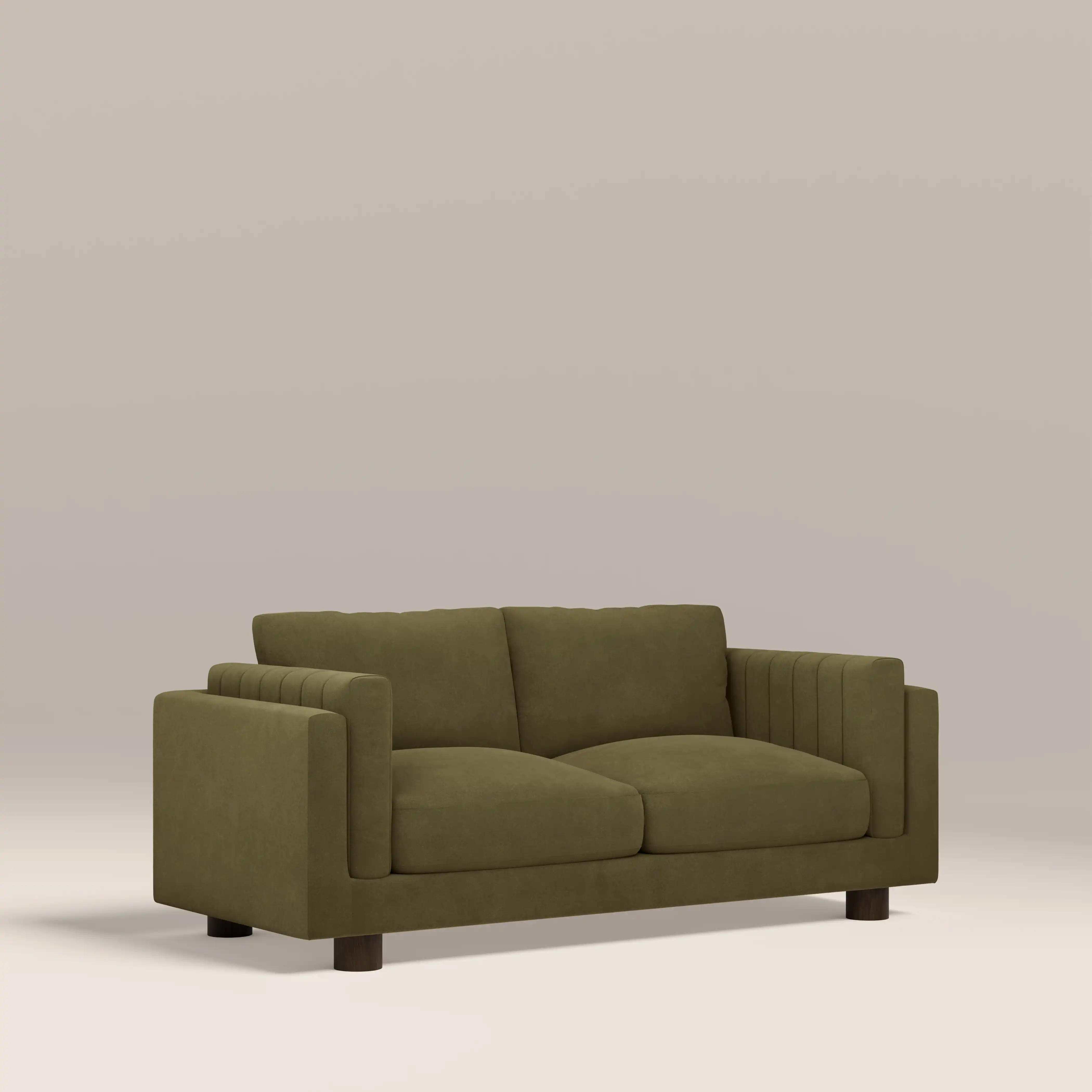 Halton 2 Seater Sofa | Moss Green Sustainable Mohair Velvet - Image 3