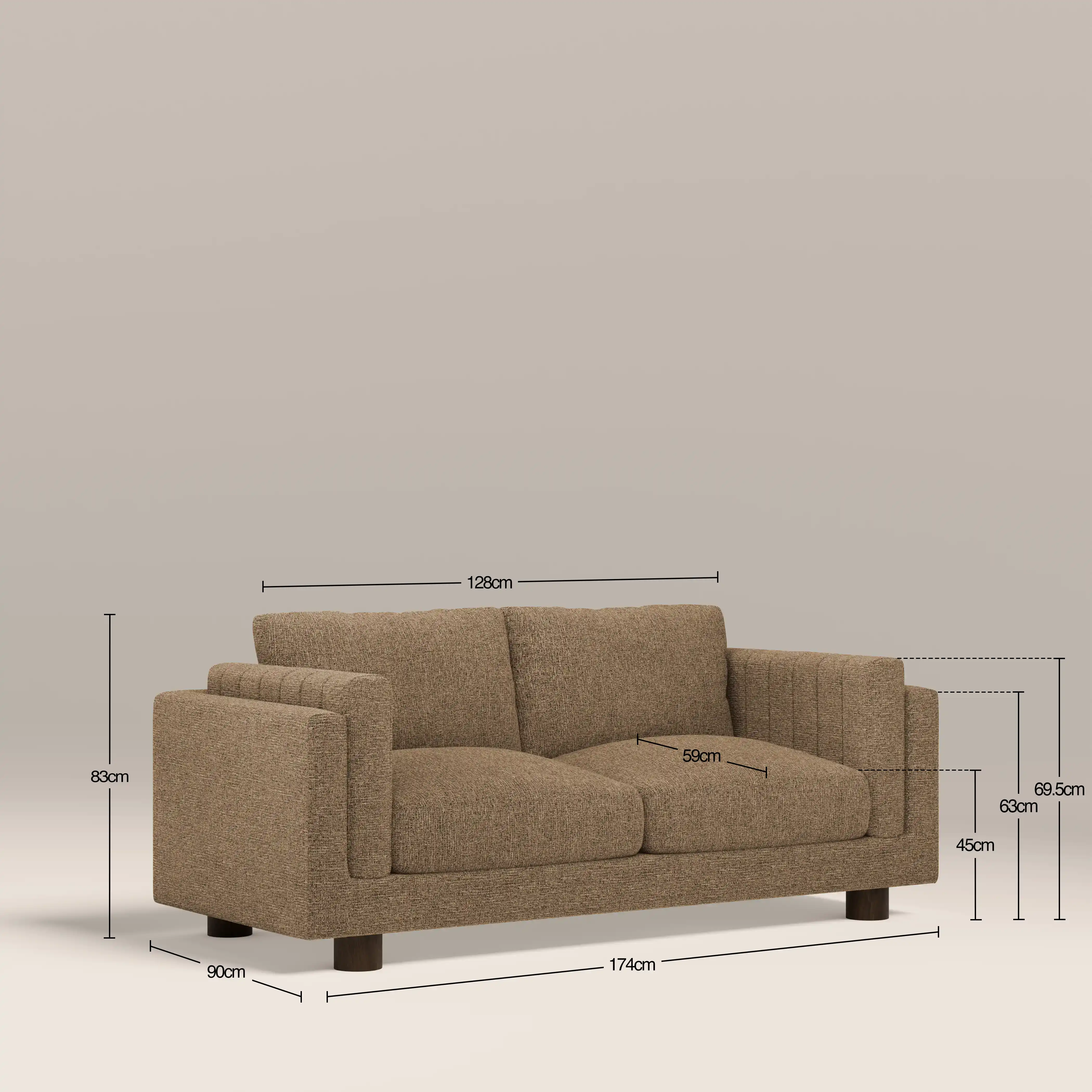 Halton 2 Seater Sofa | Speckled Cappuccino Boucle - Image 7