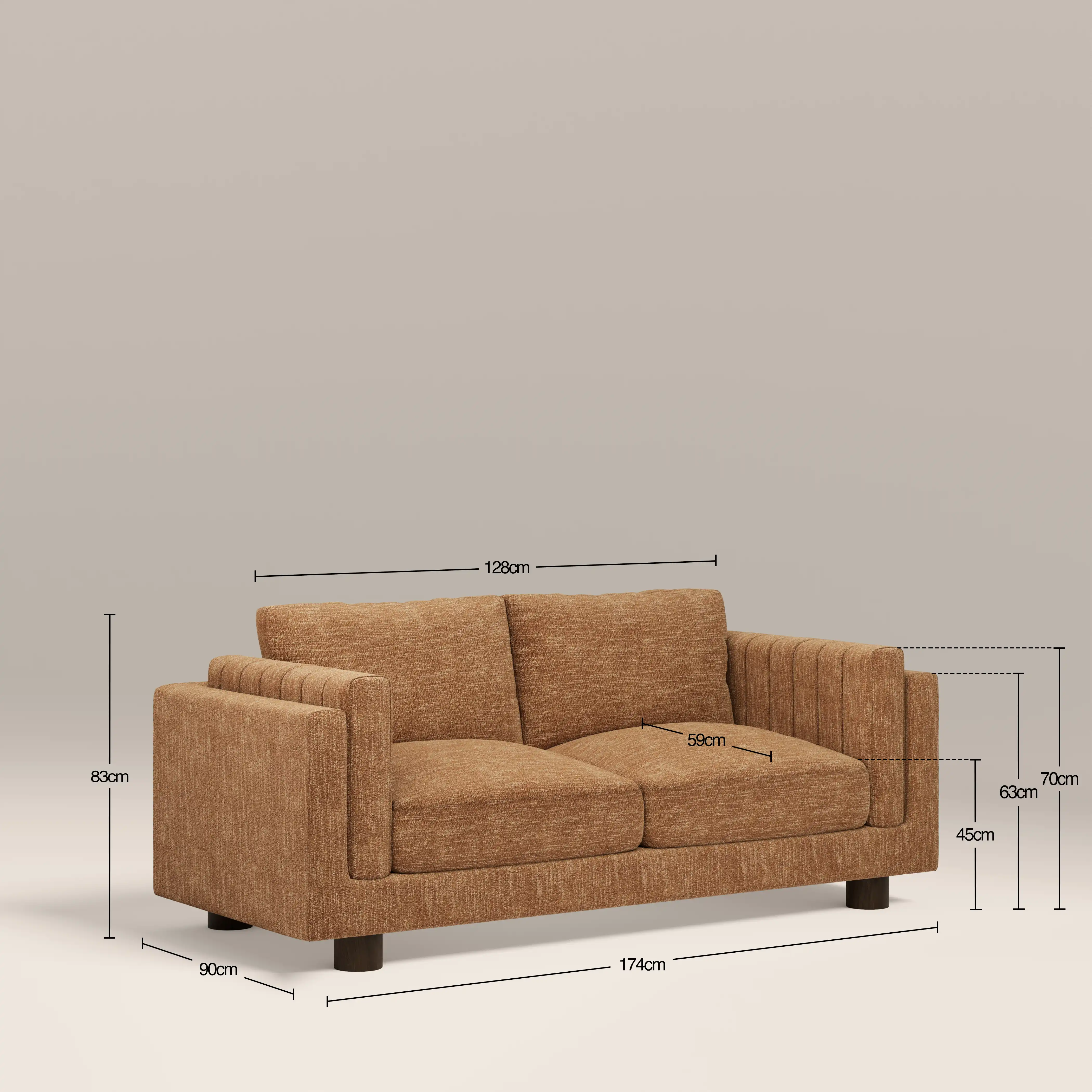 Halton 2 Seater Sofa | Speckled Honey Sustainable Boucle - Image 7