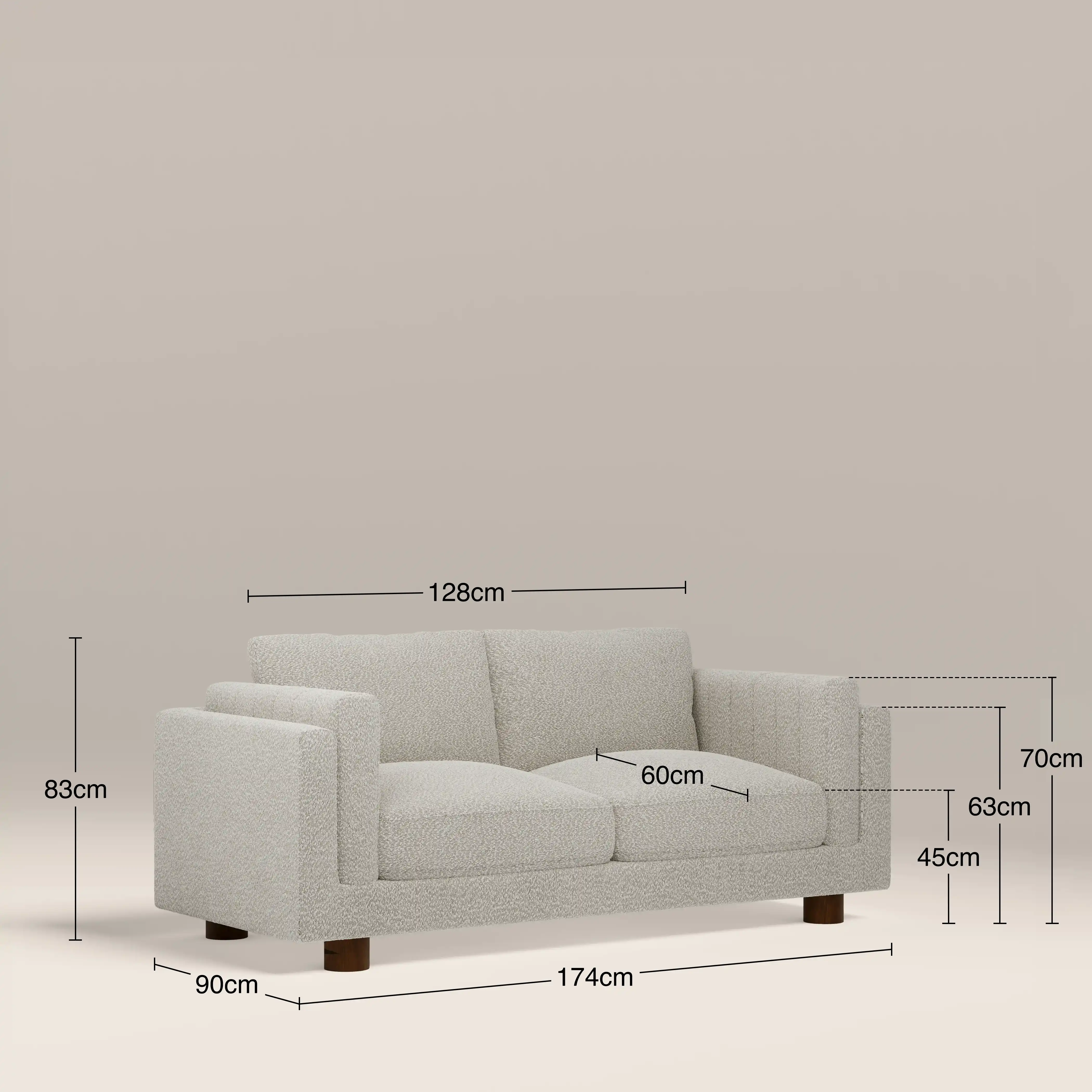 Halton 2 Seater Sofa | Speckled Stone Sustainable Boucle - Image 9