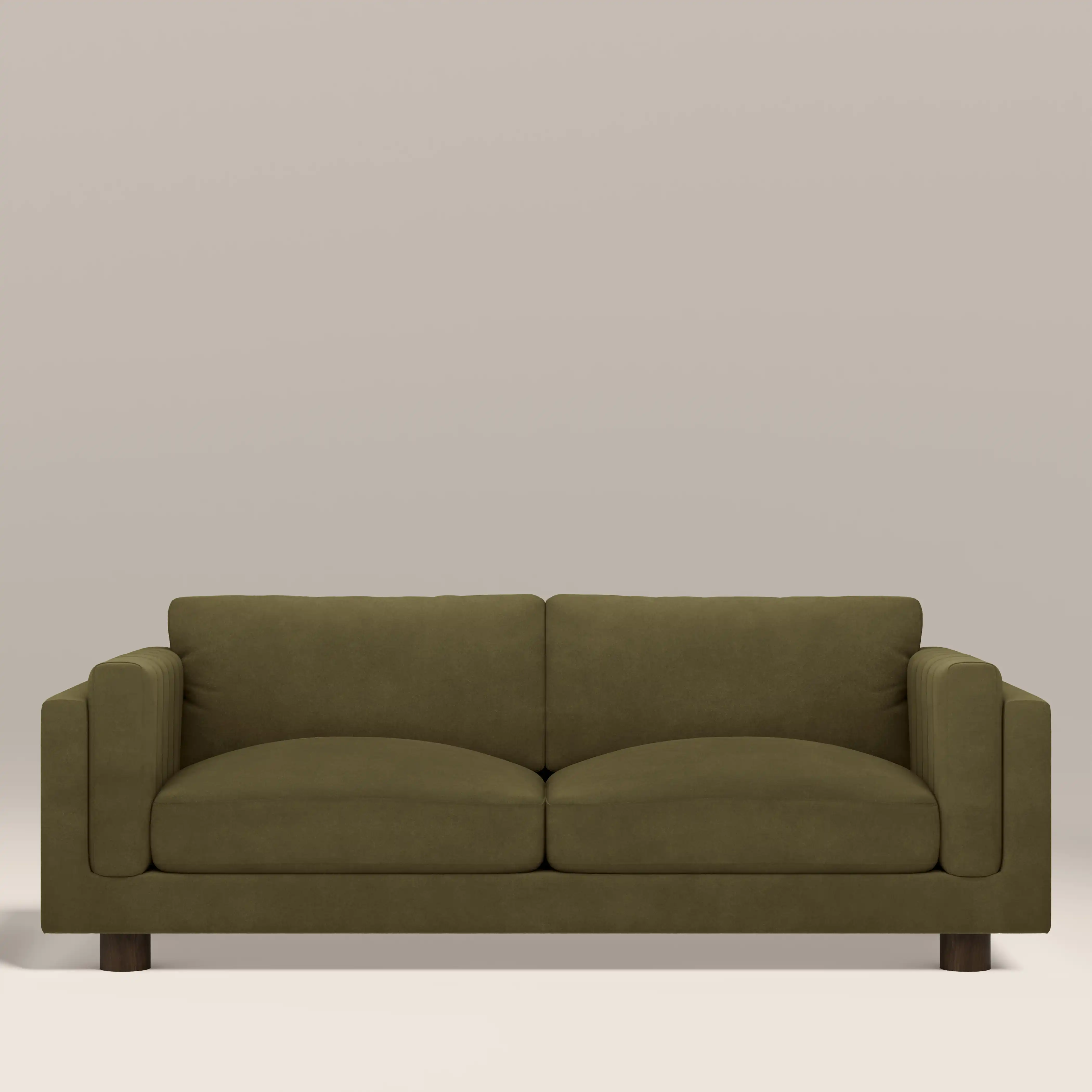 Halton 3 Seater Sofa | Moss Green Sustainable Mohair Velvet - Image 2