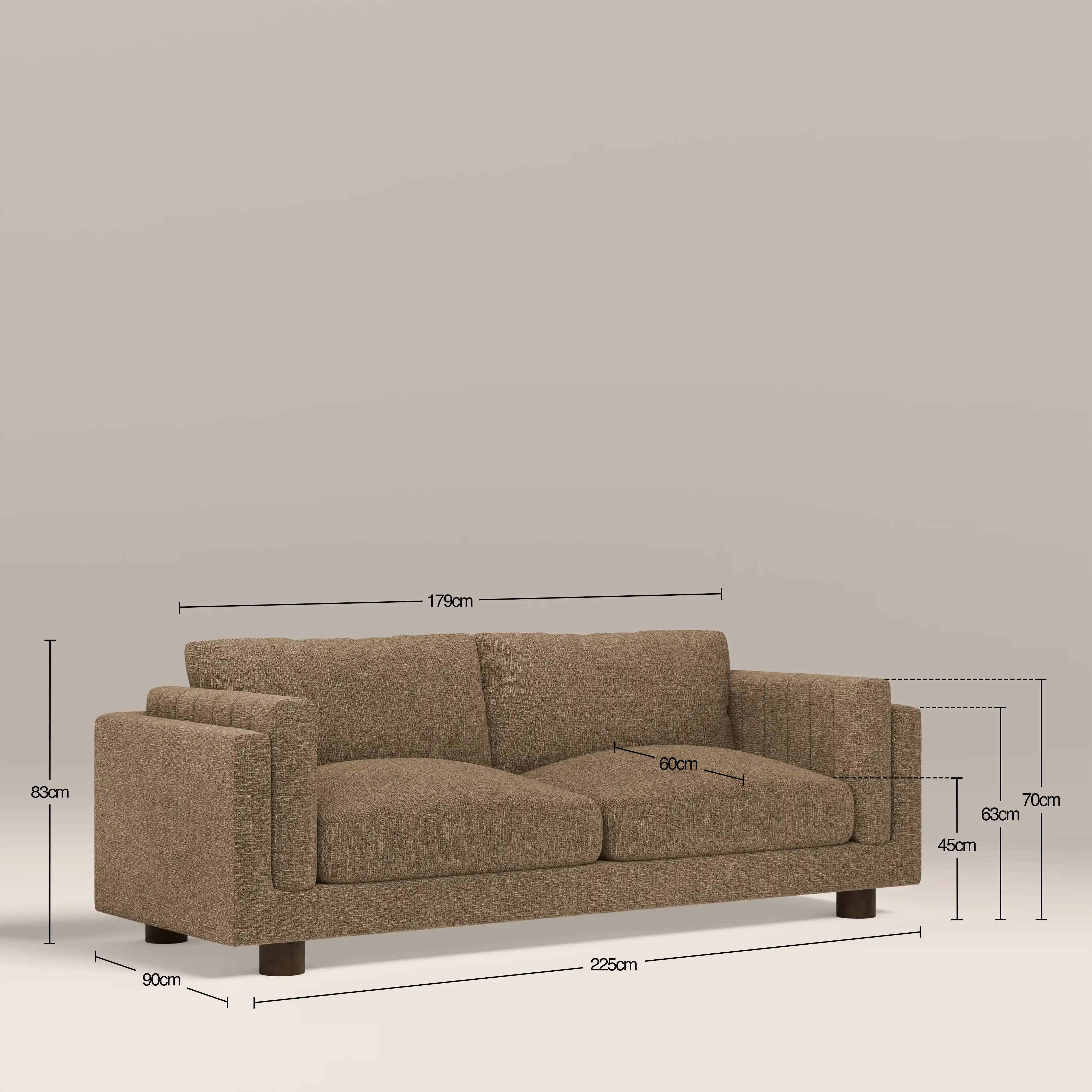 Halton 3 Seater Sofa | Speckled Cappuccino Boucle - Image 9