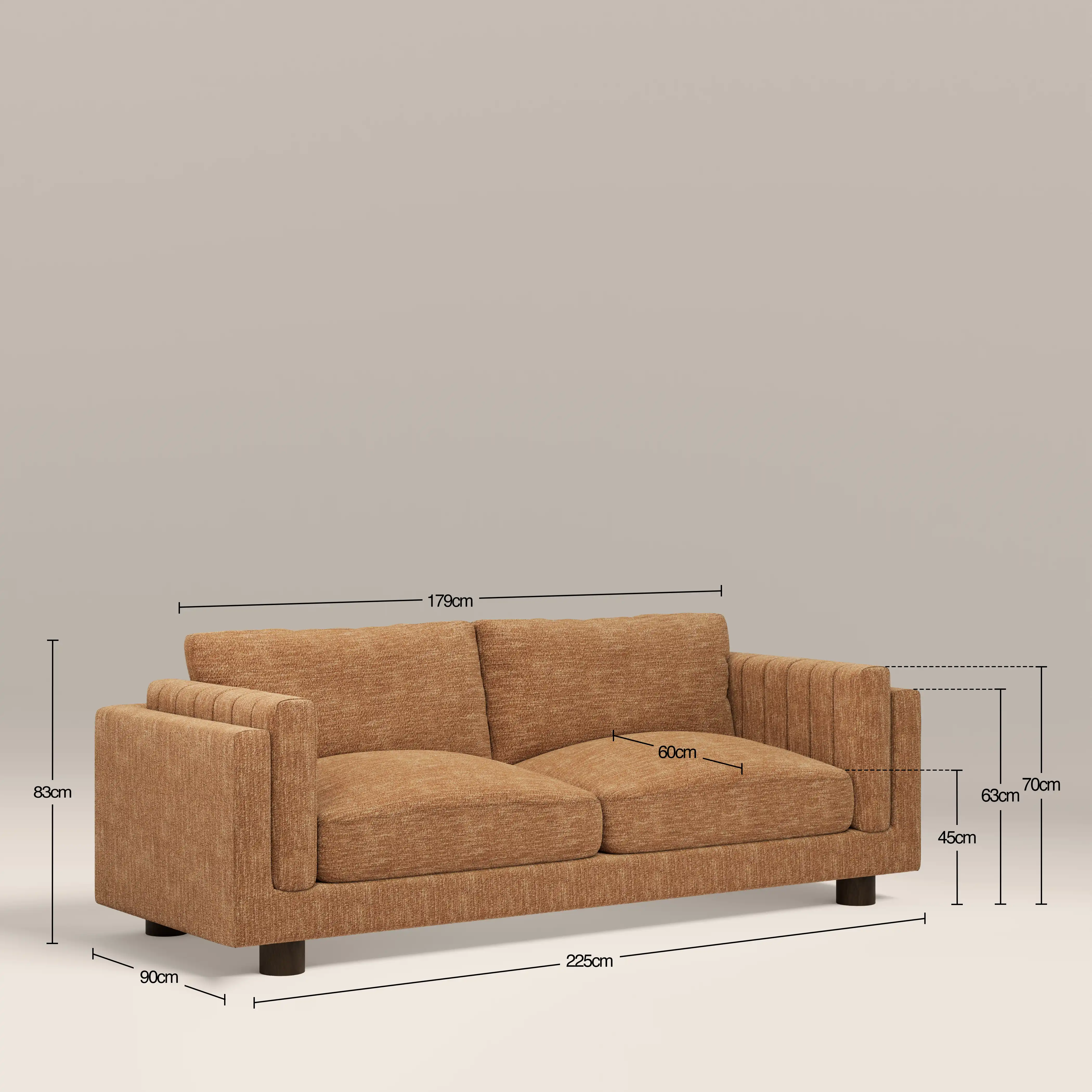 Halton 3 Seater Sofa | Speckled Honey Sustainable Boucle - Image 7