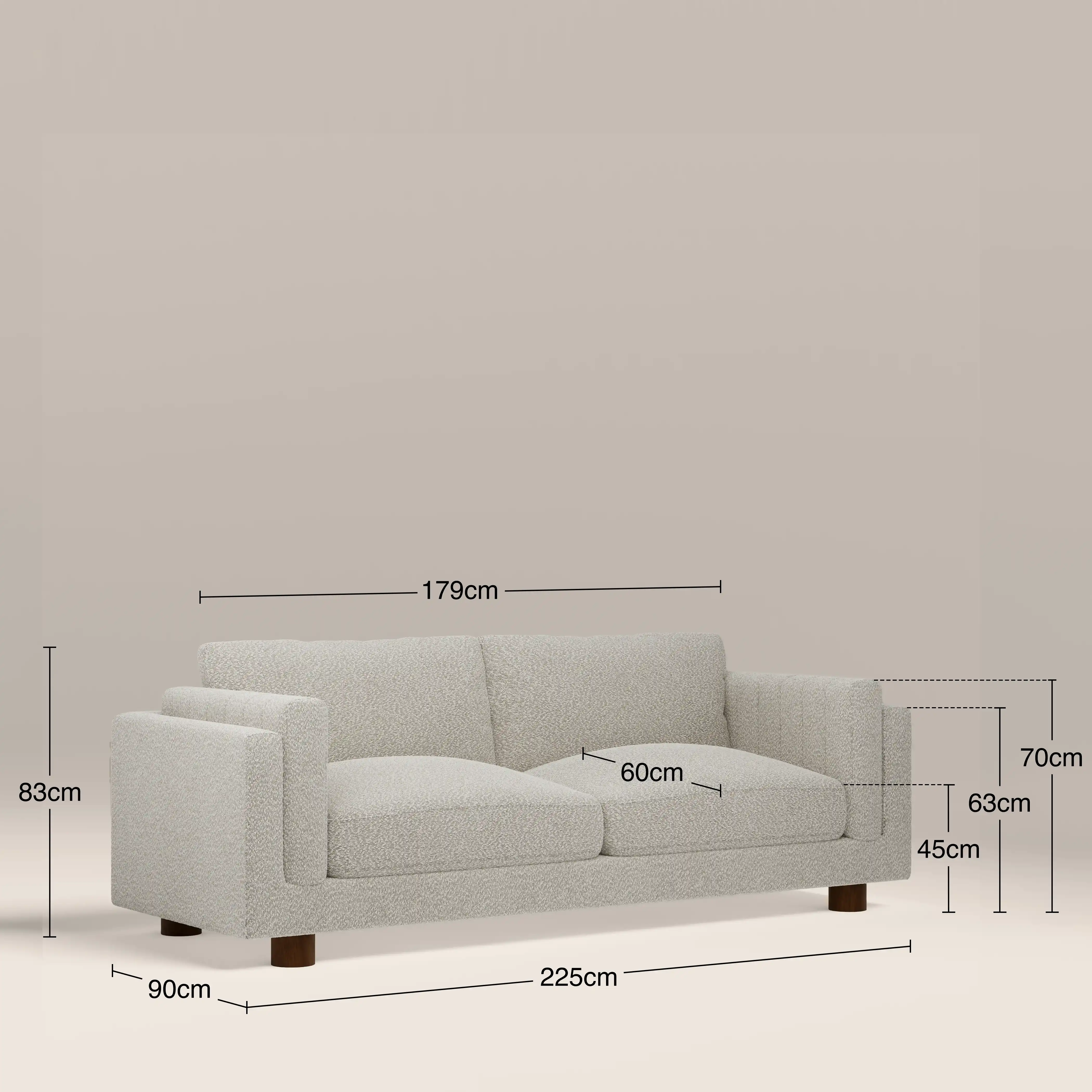 Halton 3 Seater Sofa | Speckled Stone Sustainable Boucle - Image 8