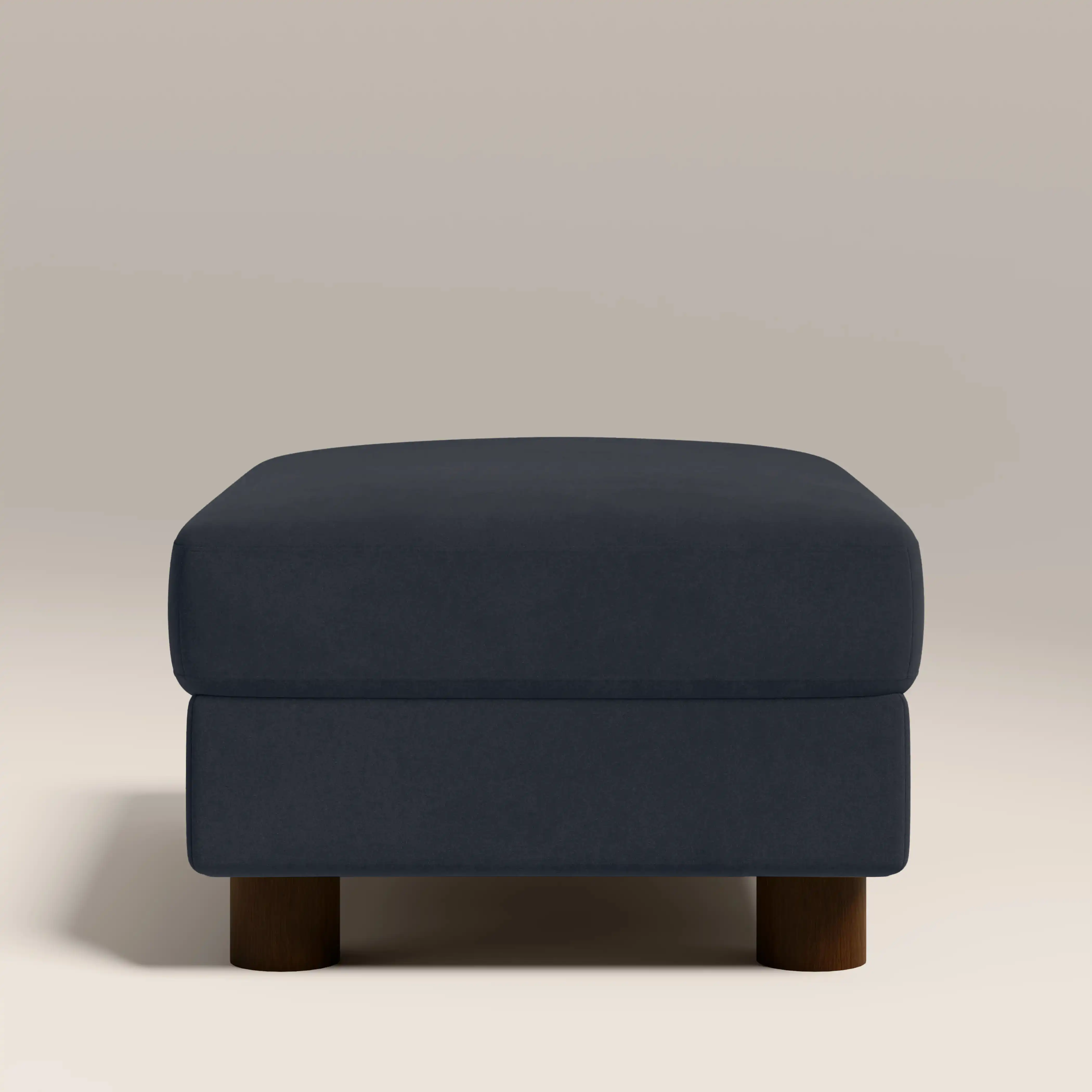 Halton Footstool | Dark Blue Sustainable Velvet - Image 4