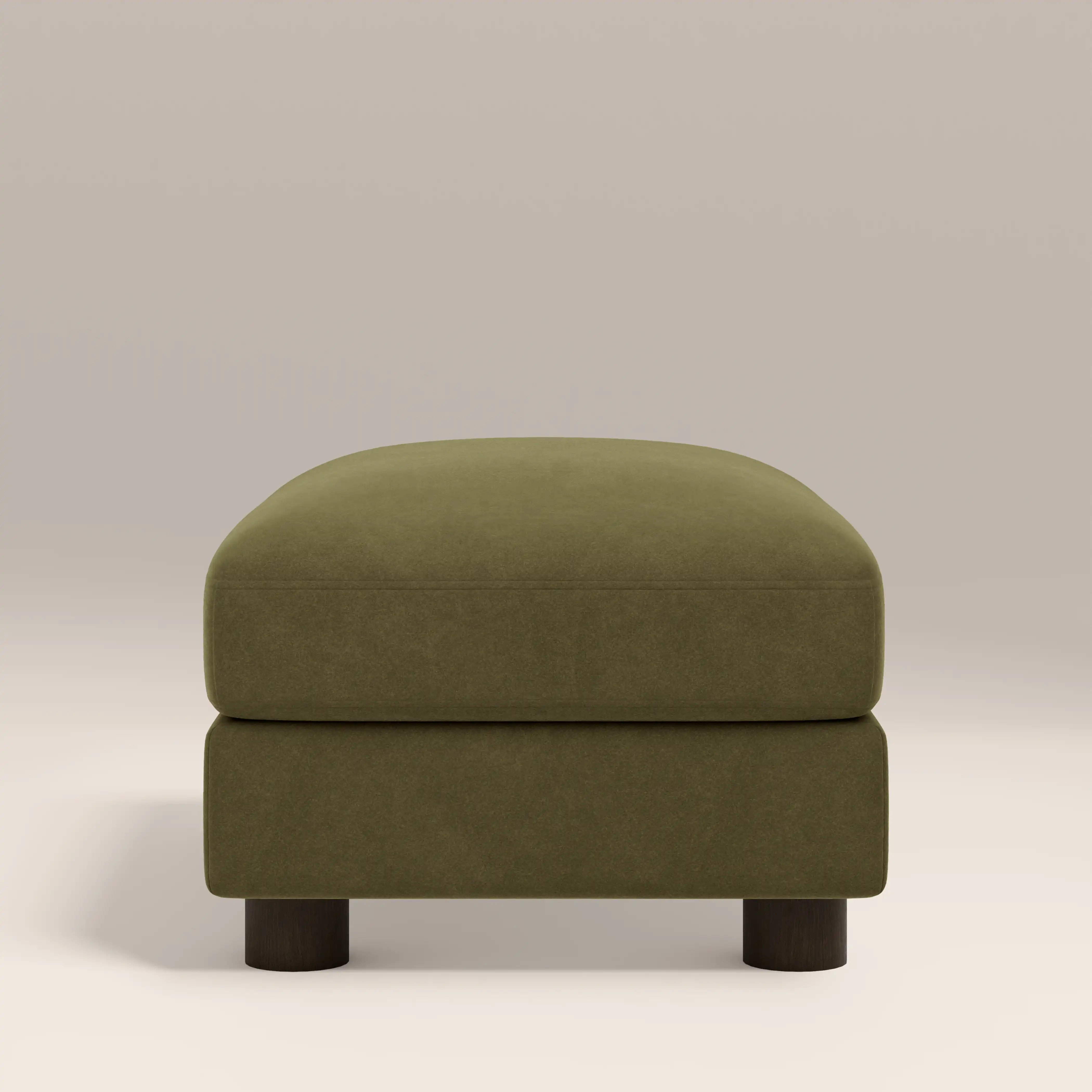 Halton Footstool | Moss Green Sustainable Mohair Velvet - Image 4