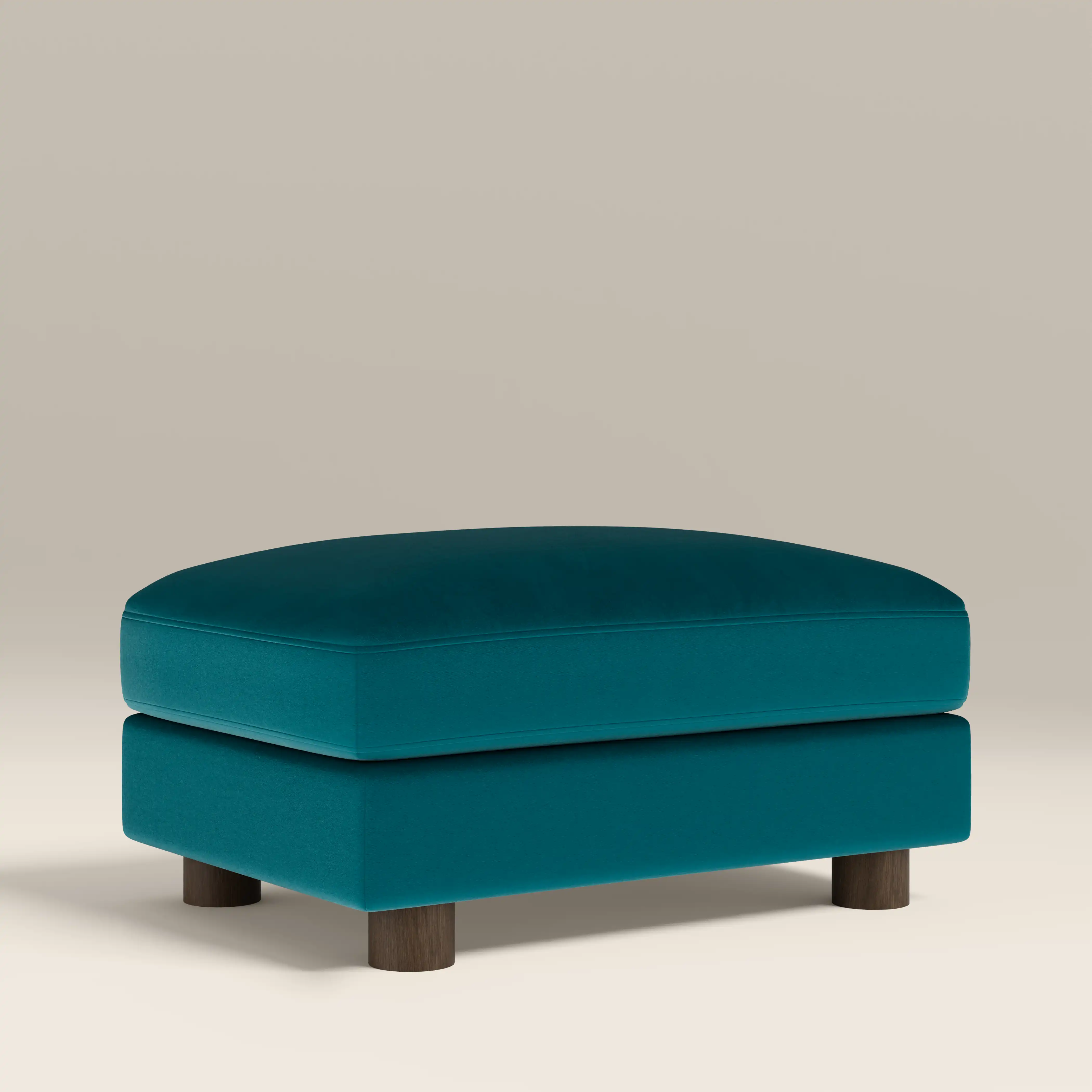 Halton Footstool | Teal Sustainable Velvet - Image 2