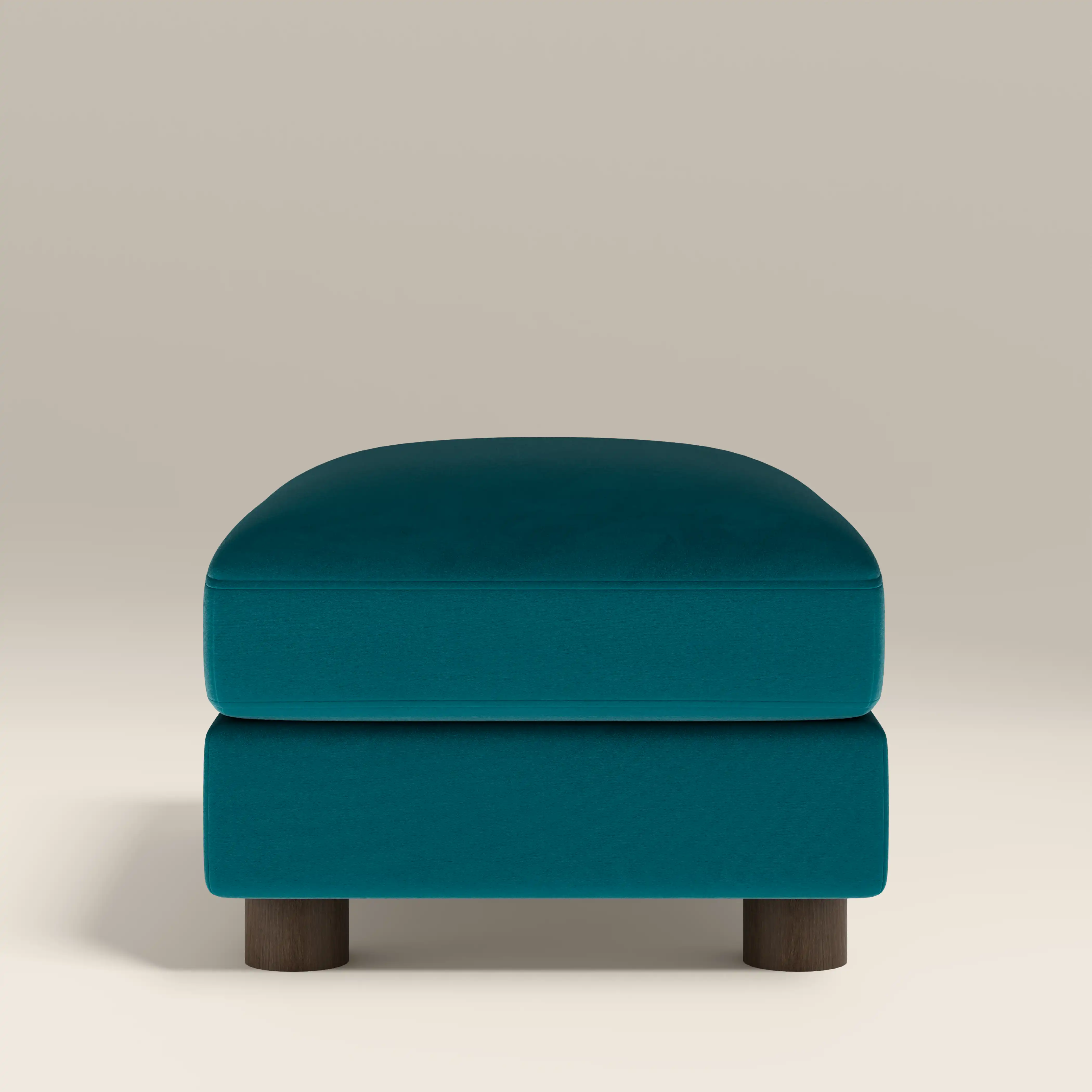 Halton Footstool | Teal Sustainable Velvet - Image 4