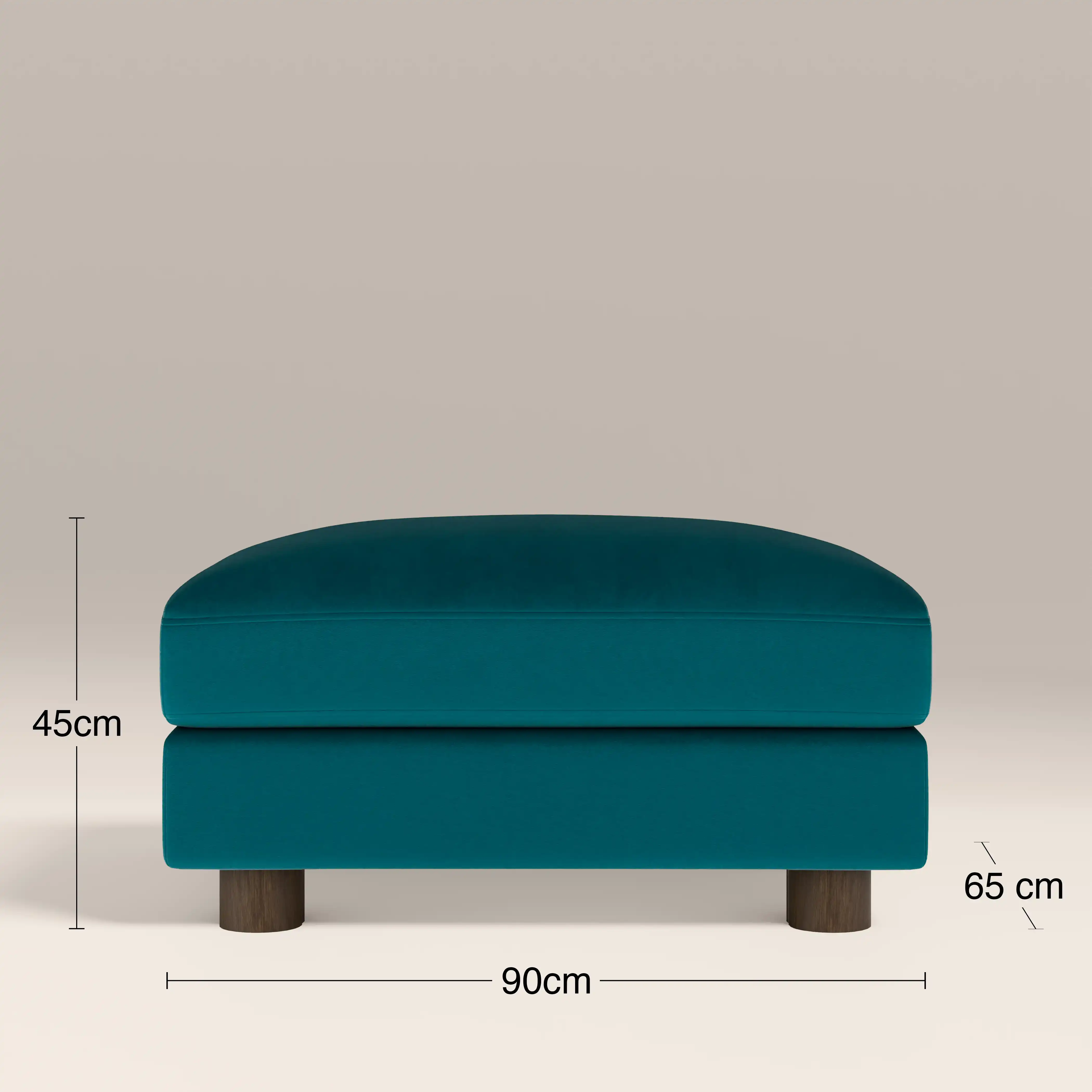 Halton Footstool | Teal Sustainable Velvet - Image 5
