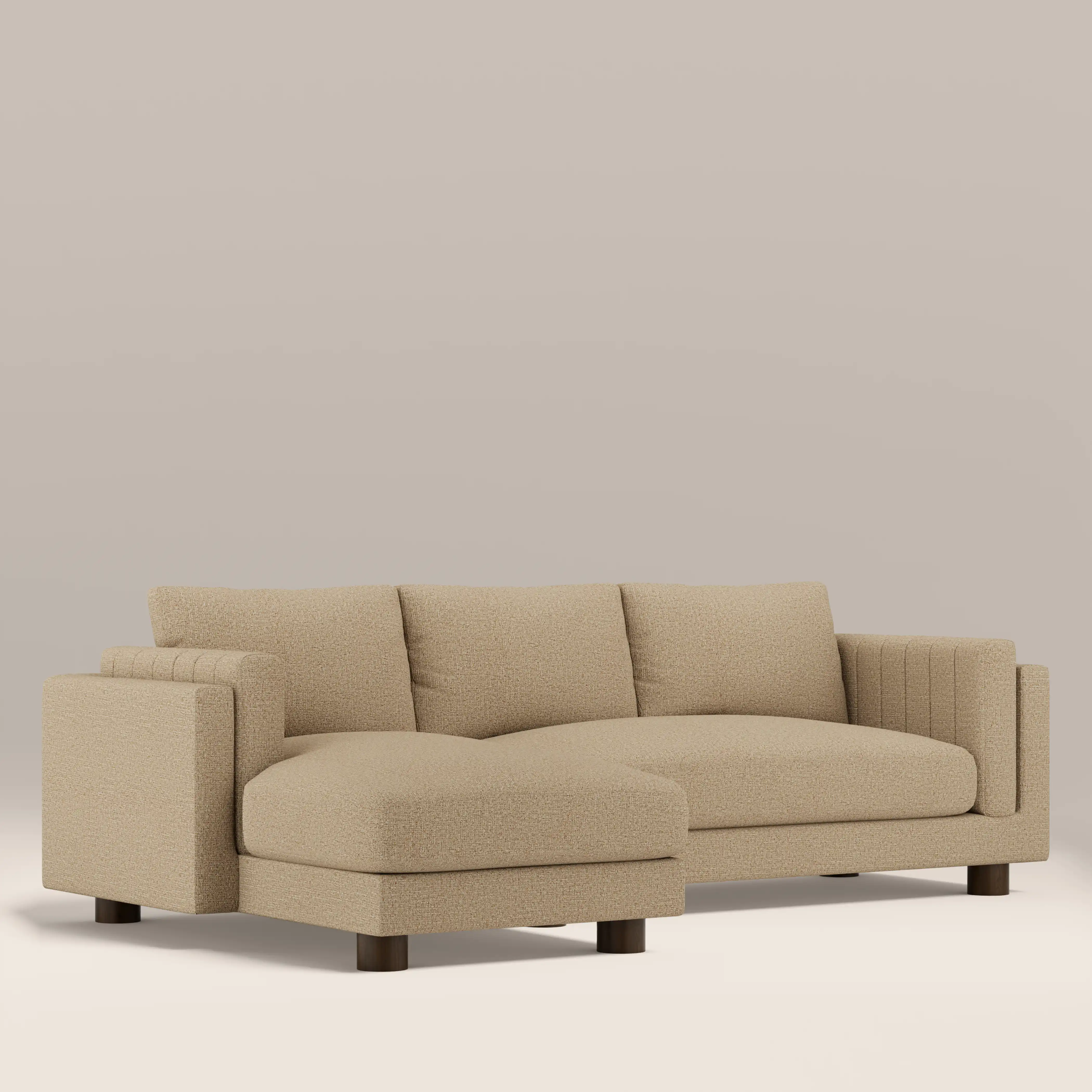 Halton Left Hand Chaise Sofa | Speckled Latte Boucle - Image 2