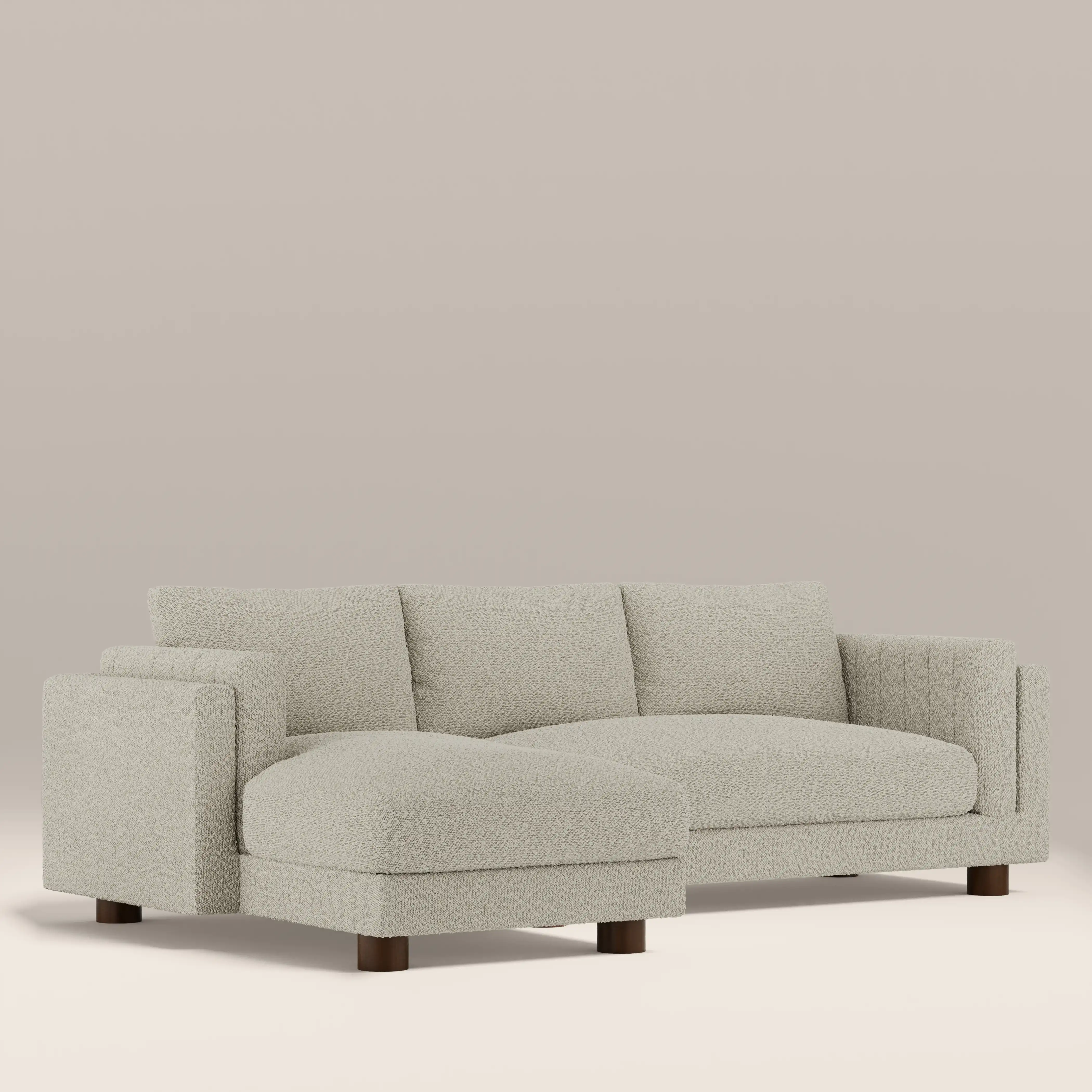 Halton Left Hand Chaise Sofa | Speckled Stone Sustainable Boucle - Image 2
