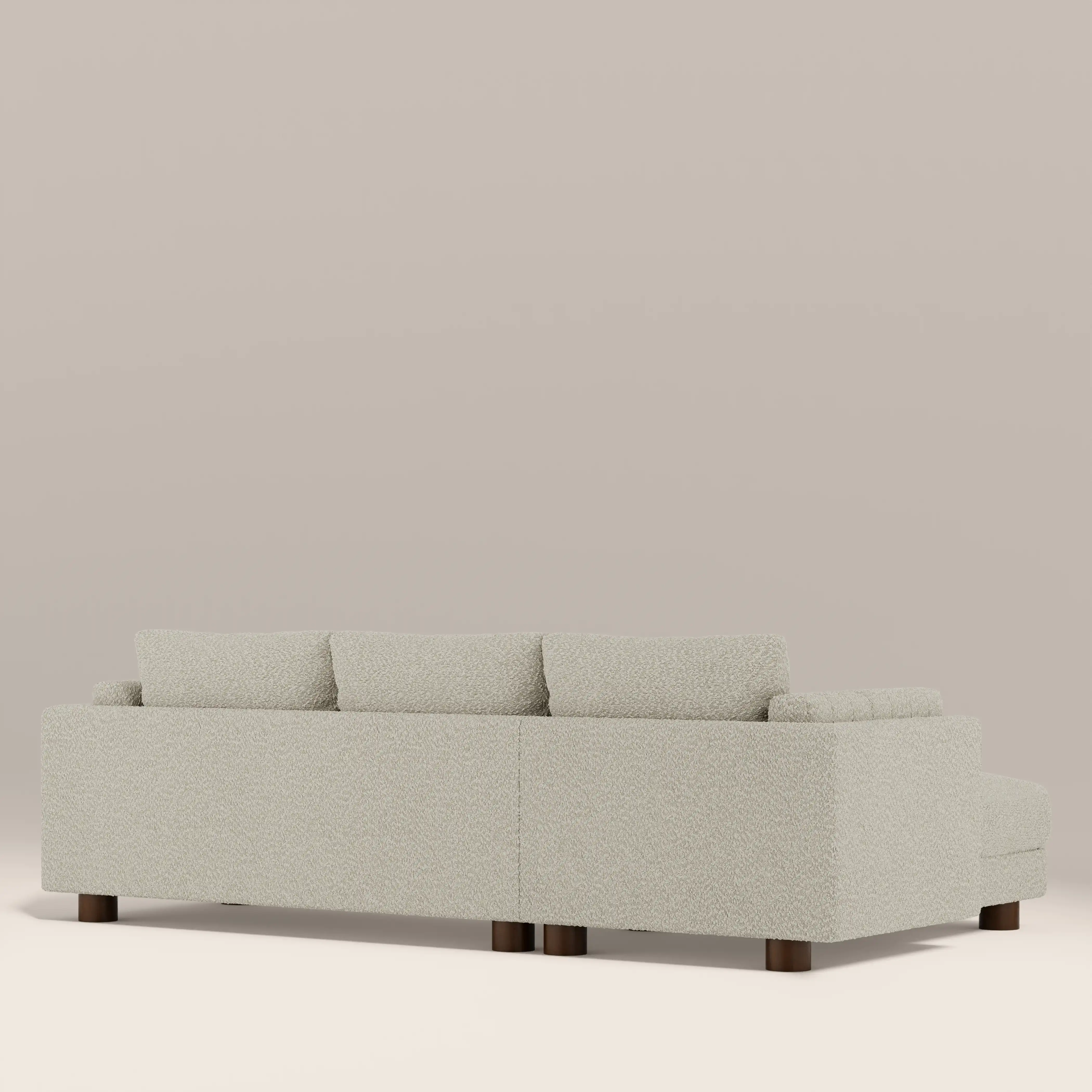 Halton Left Hand Chaise Sofa | Speckled Stone Sustainable Boucle - Image 5