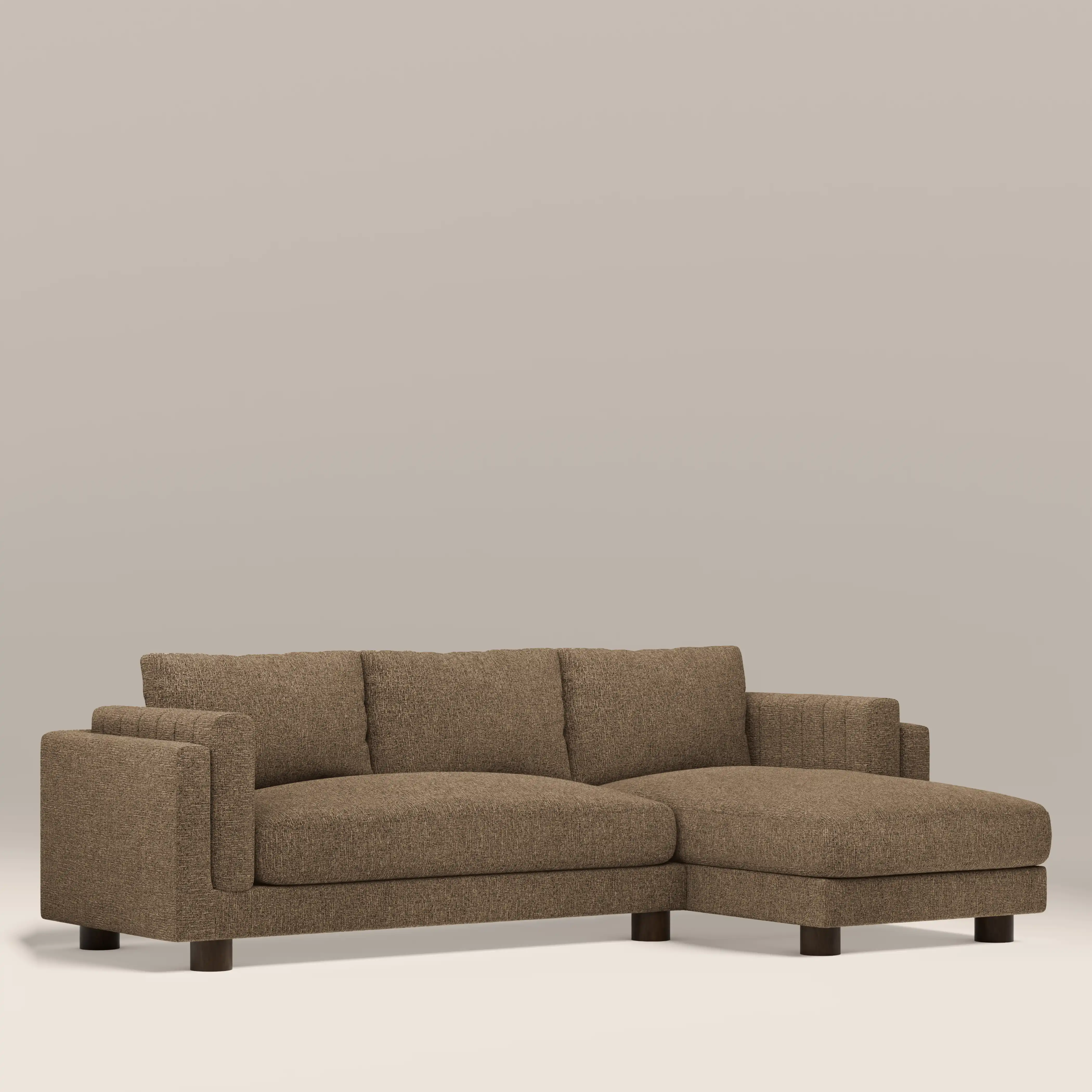 Halton Right Hand Chaise Sofa | Speckled Cappuccino Boucle - Image 2