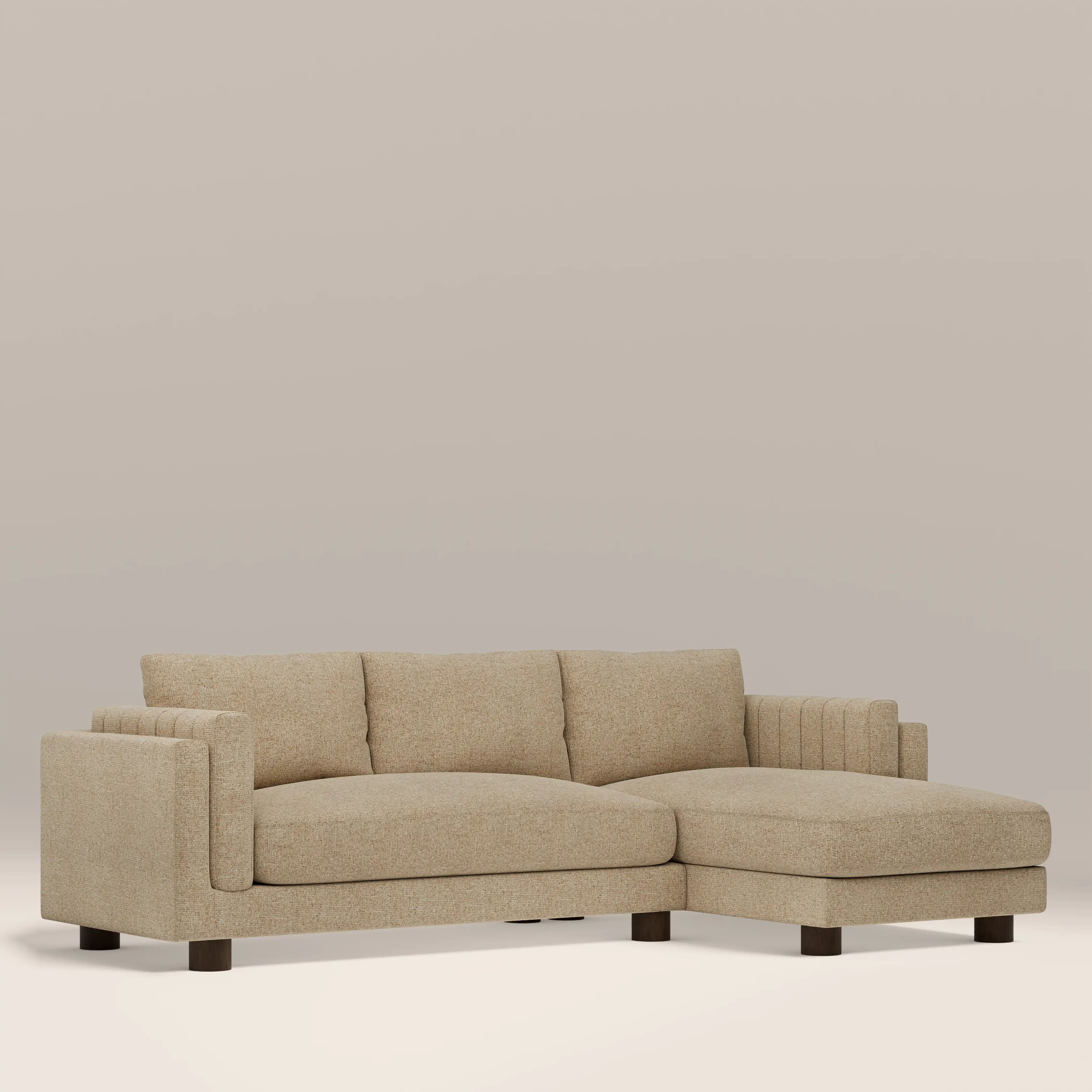 Halton Right Hand Chaise Sofa | Speckled Latte Boucle - Image 2