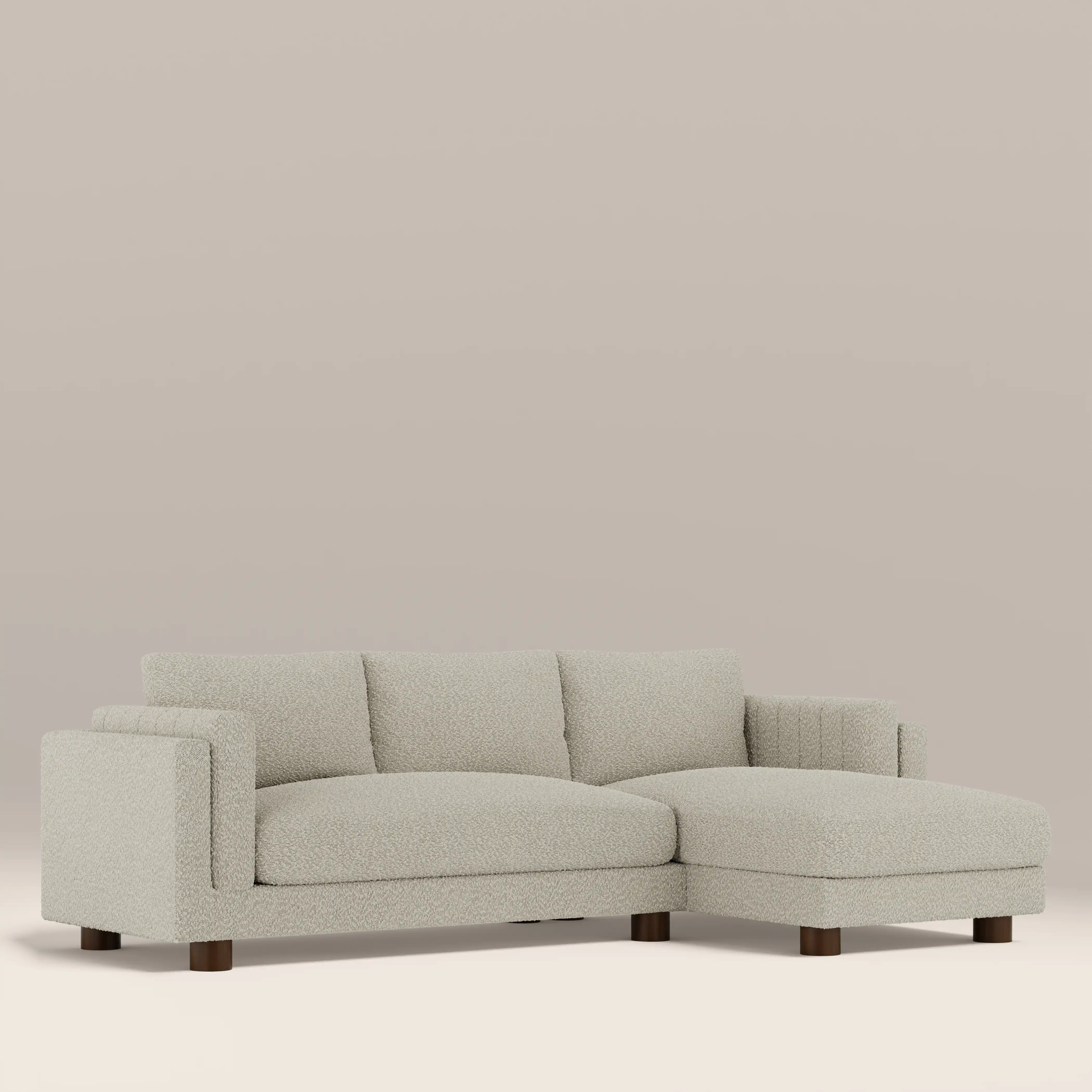 Halton Right Hand Chaise Sofa | Speckled Stone Sustainable Boucle - Image 3