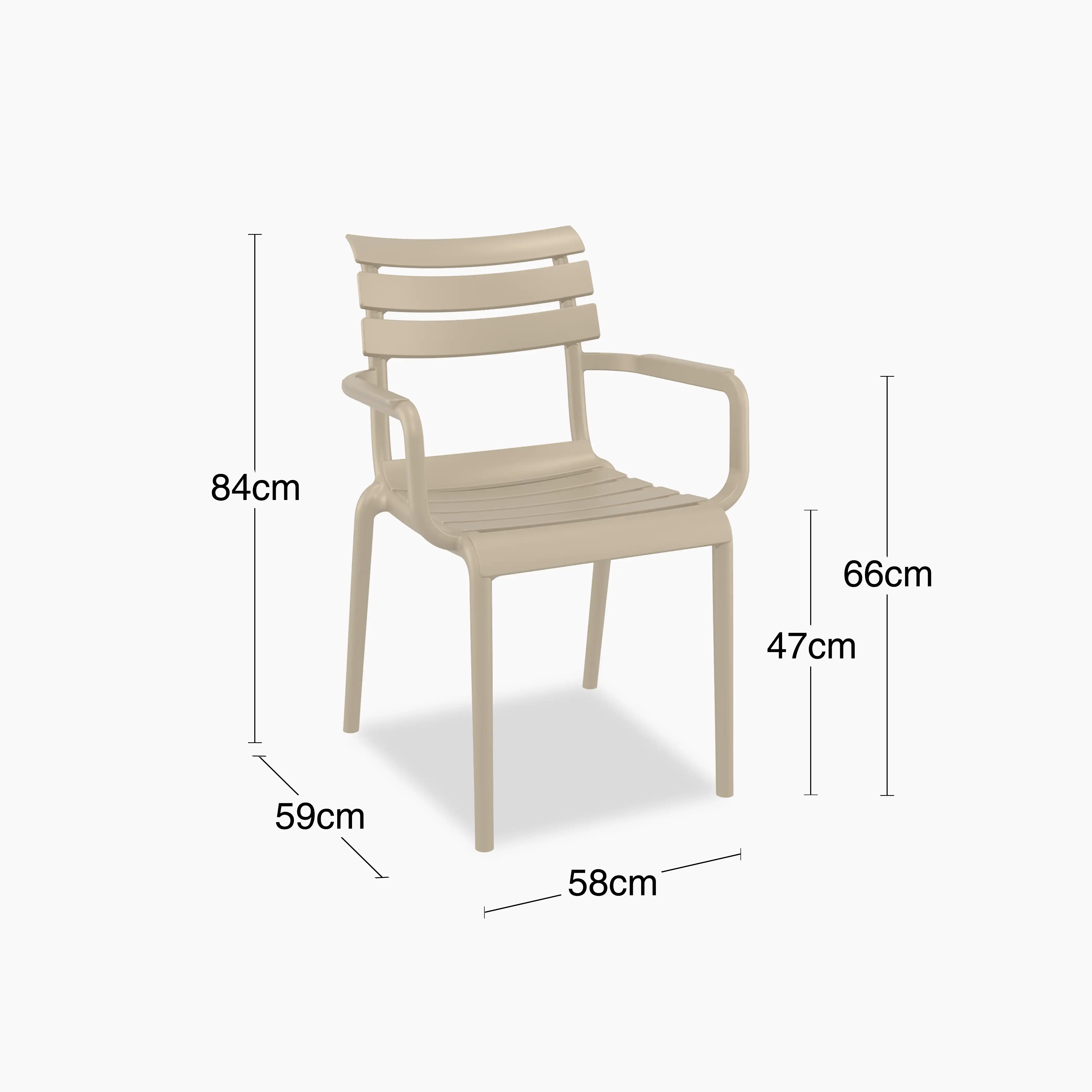 Hampton Stackable Carver Dining Chair | Taupe - Image 5