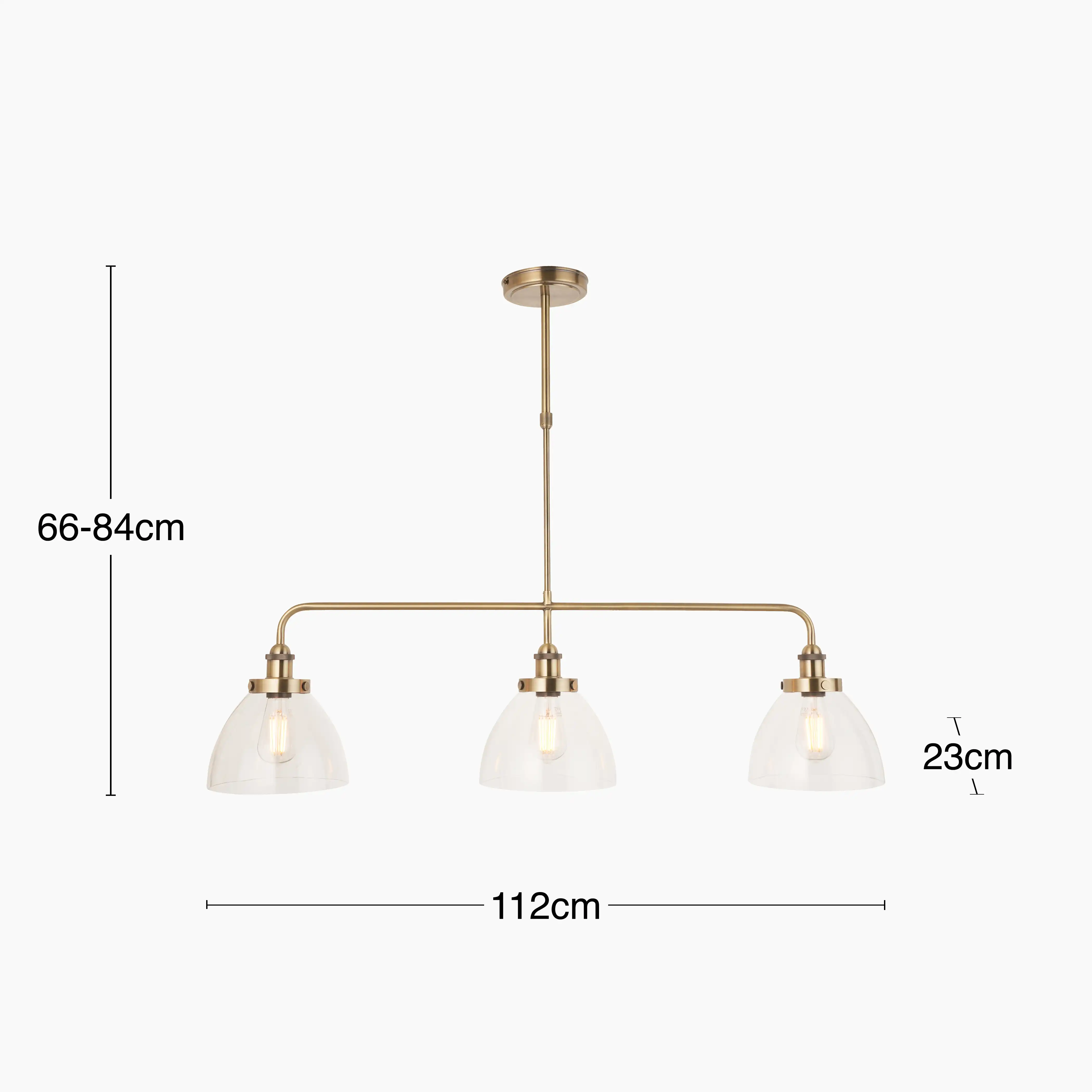 Hansen 3 Light Pendant Light | Brass - Image 5