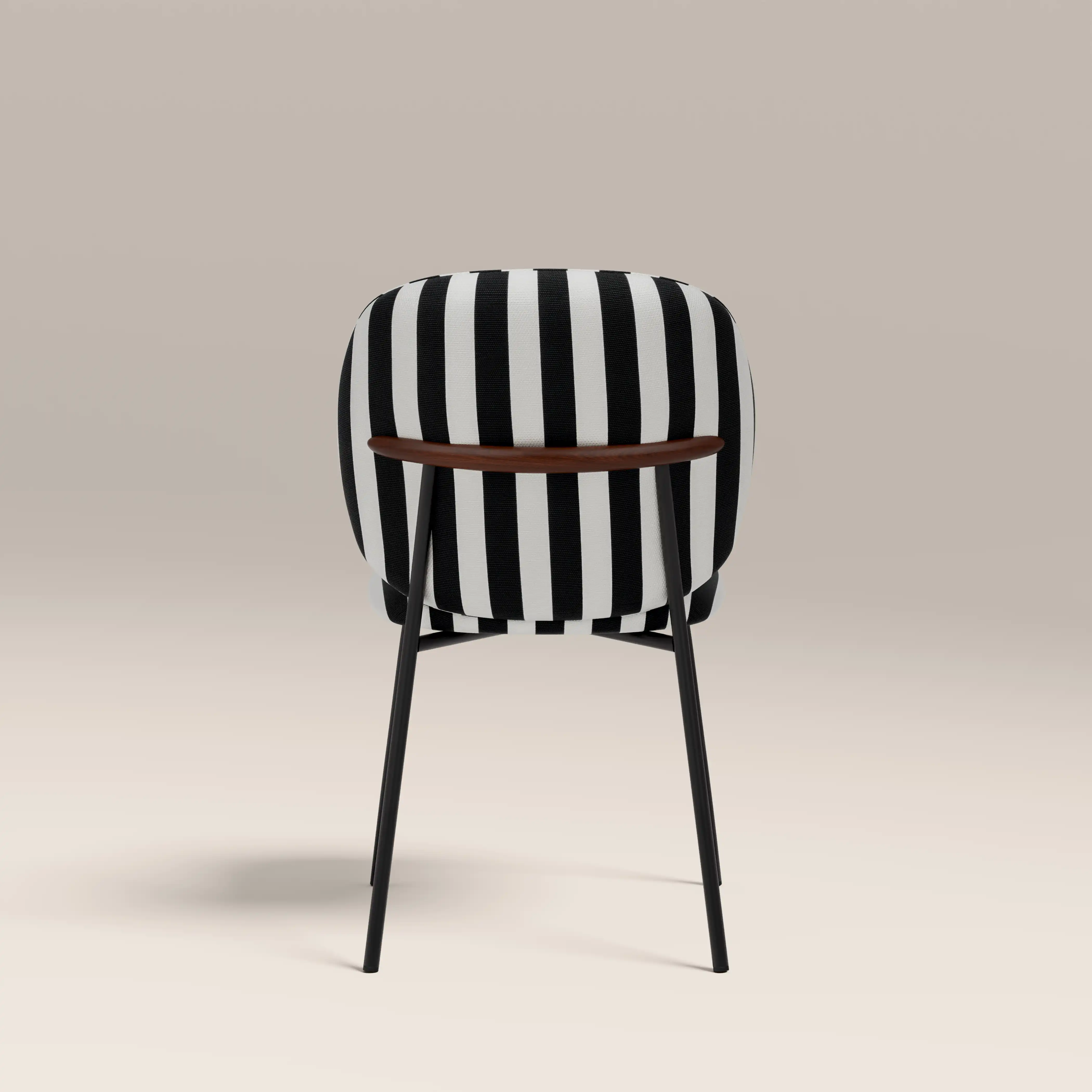 Harlow Dining Chair | Striped Fabric & Black - Image 5