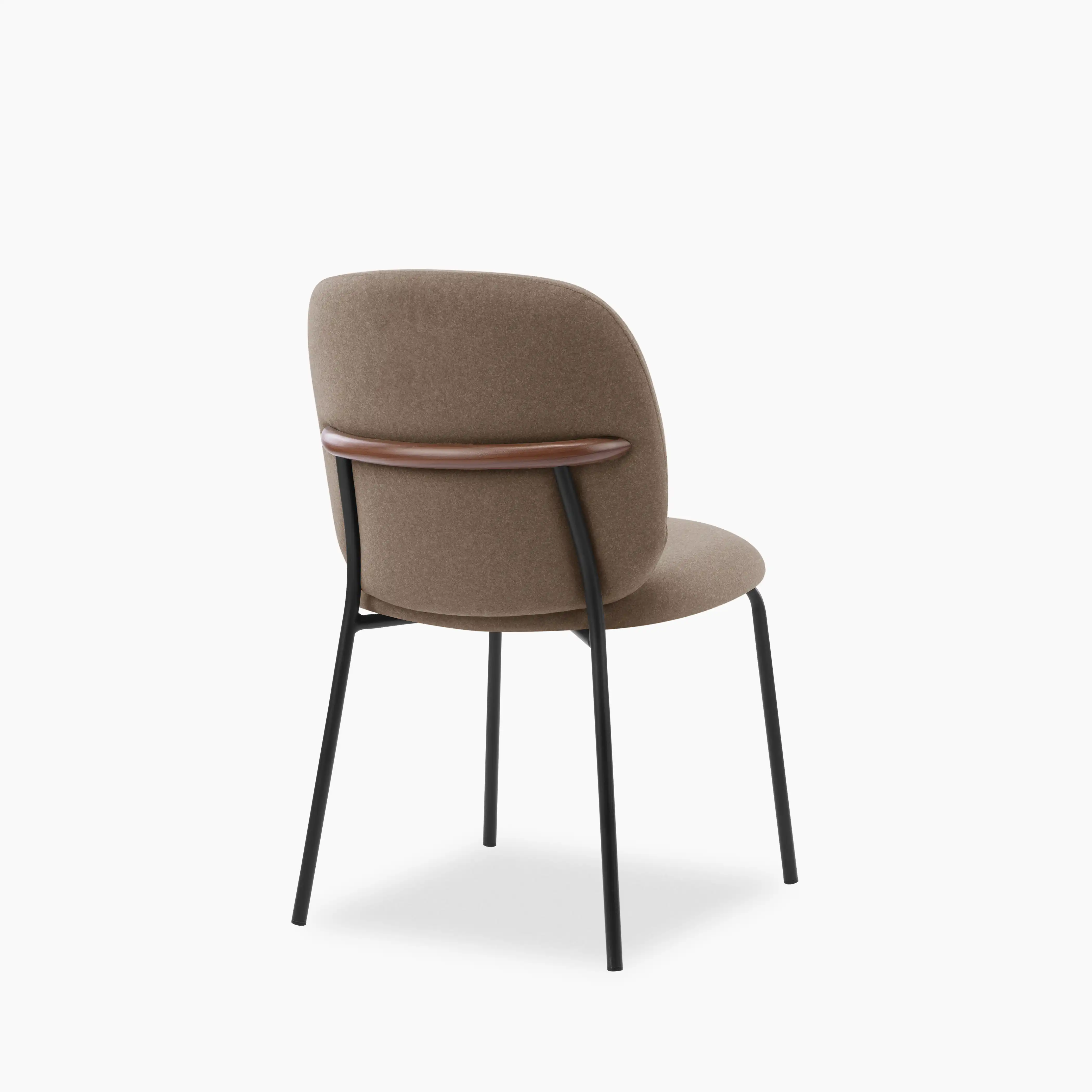 Harlow Dining Chair | Truffle Brown Sustainable Mohair Velvet & Black - Image 2
