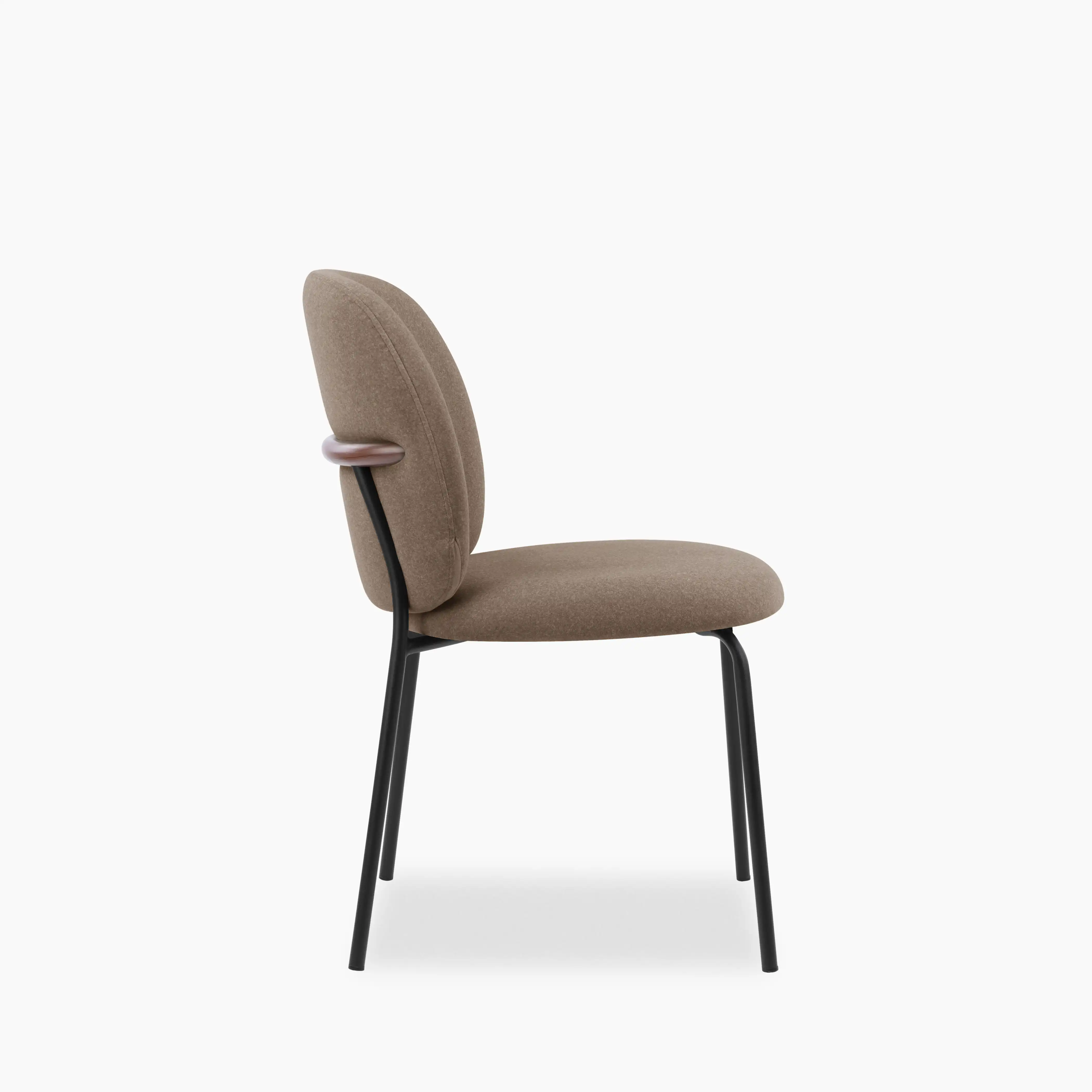 Harlow Dining Chair | Truffle Brown Sustainable Mohair Velvet & Black - Image 5