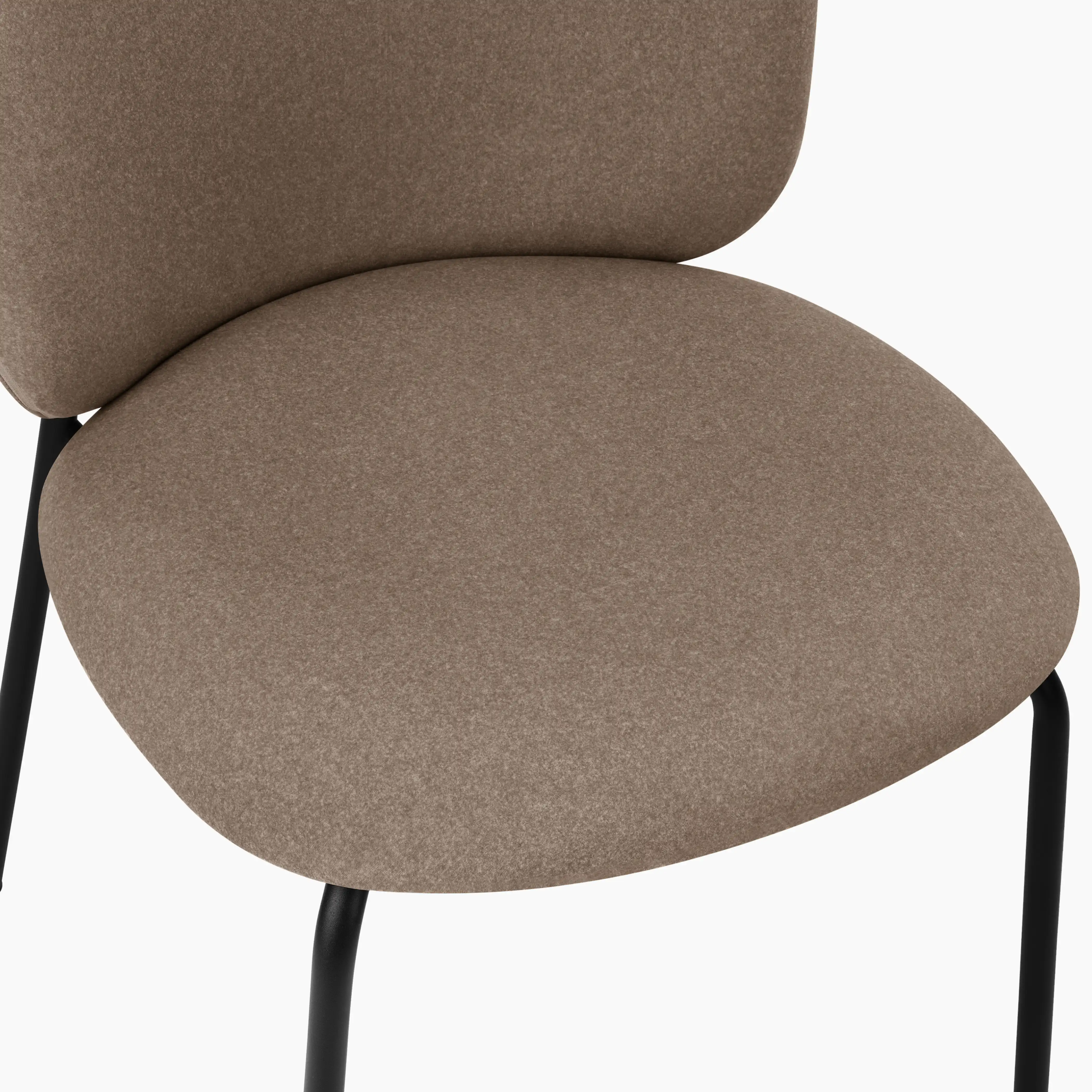 Harlow Dining Chair | Truffle Brown Sustainable Mohair Velvet & Black - Image 7