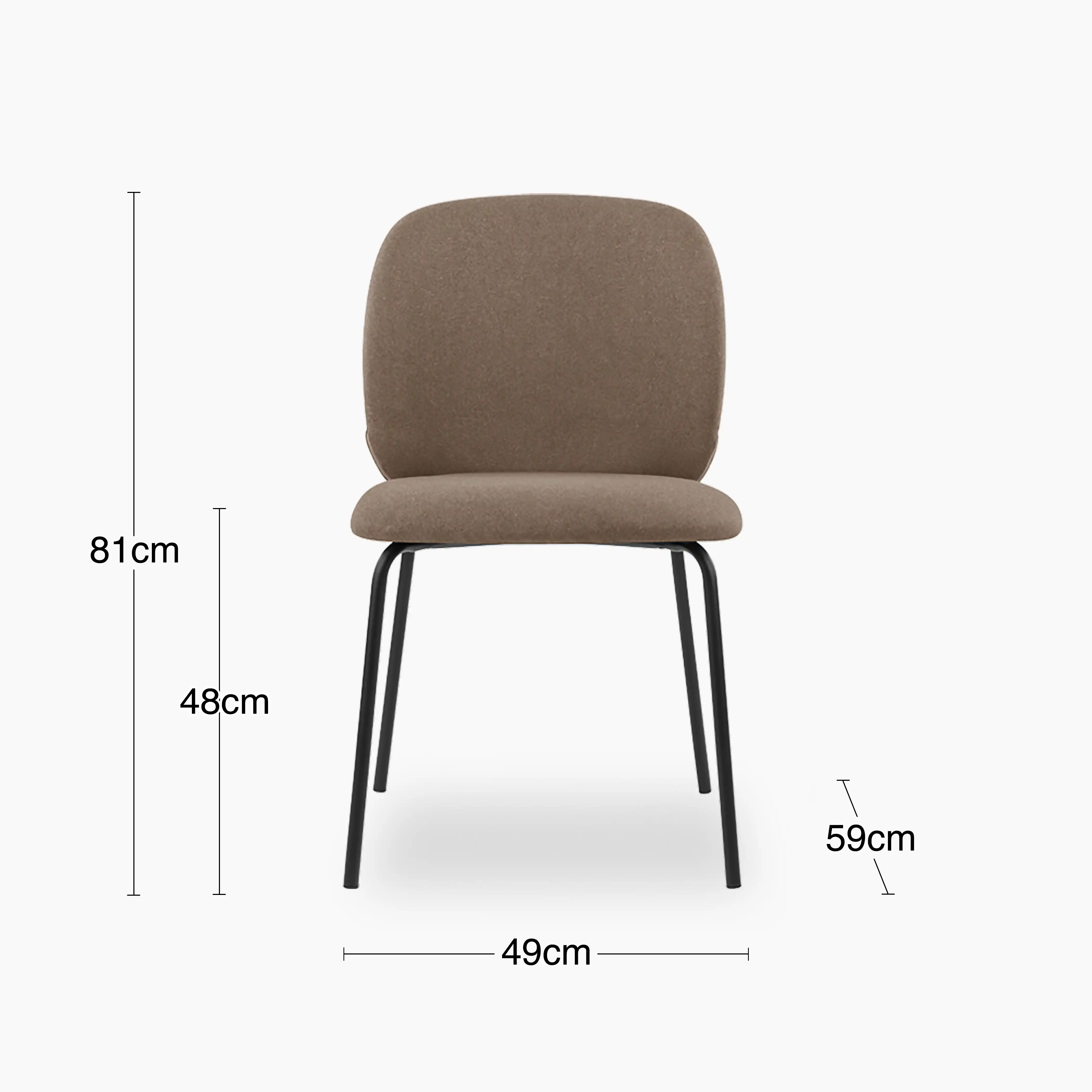 Harlow Dining Chair | Truffle Brown Sustainable Mohair Velvet & Black - Image 8