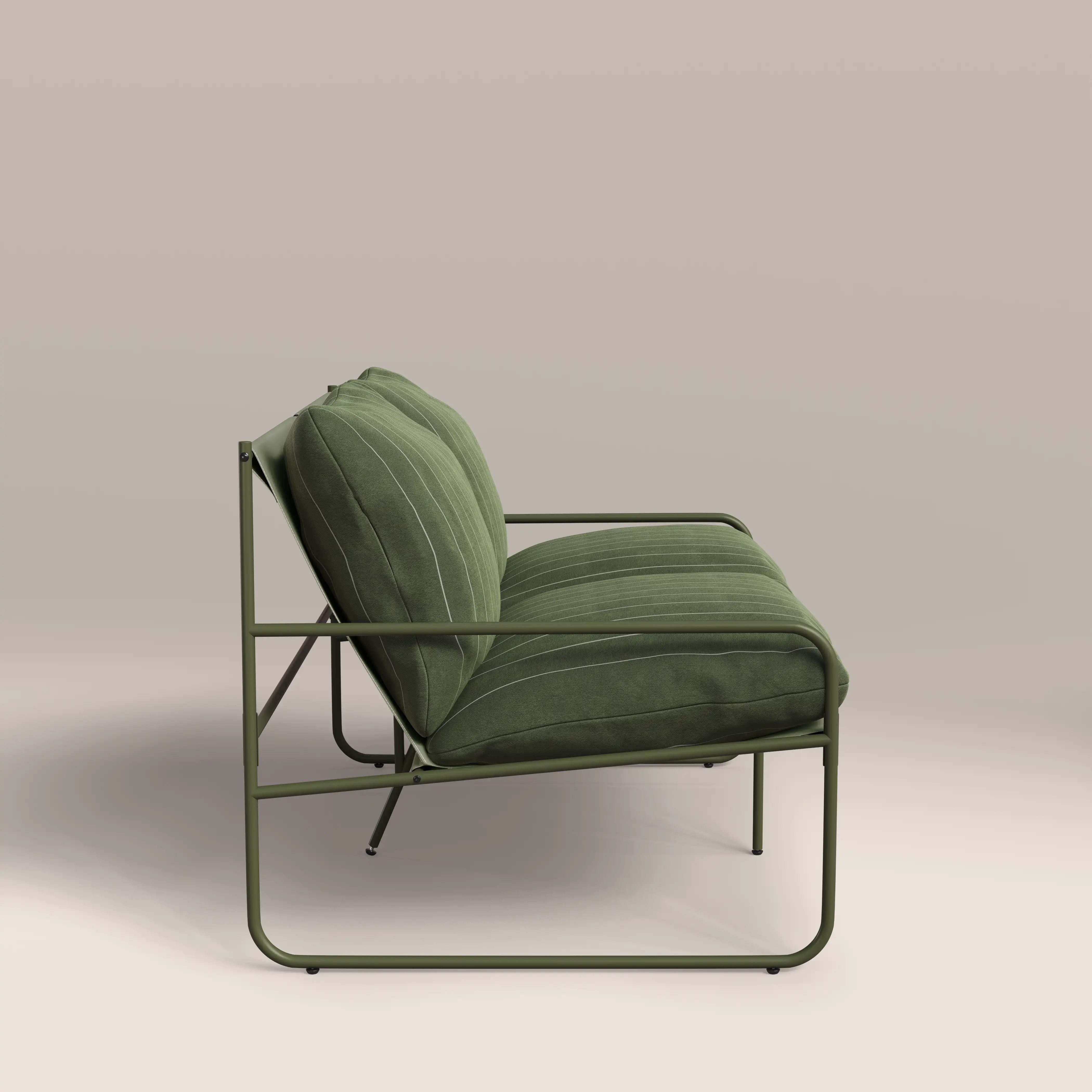Harris 2 Seater Garden Sofa |  Moss Green Stripe & Moss Green - Image 5