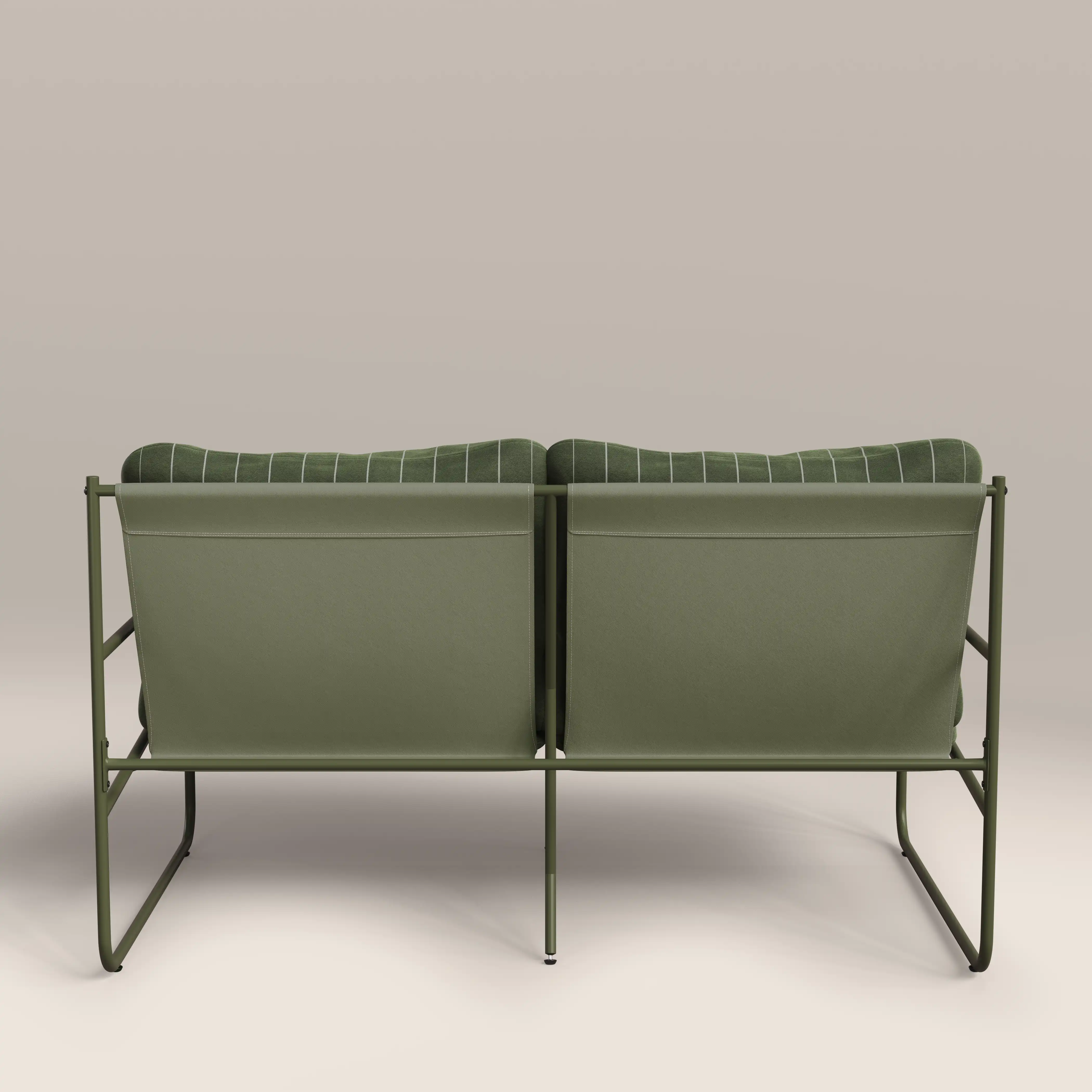 Harris 2 Seater Garden Sofa |  Moss Green Stripe & Moss Green - Image 6