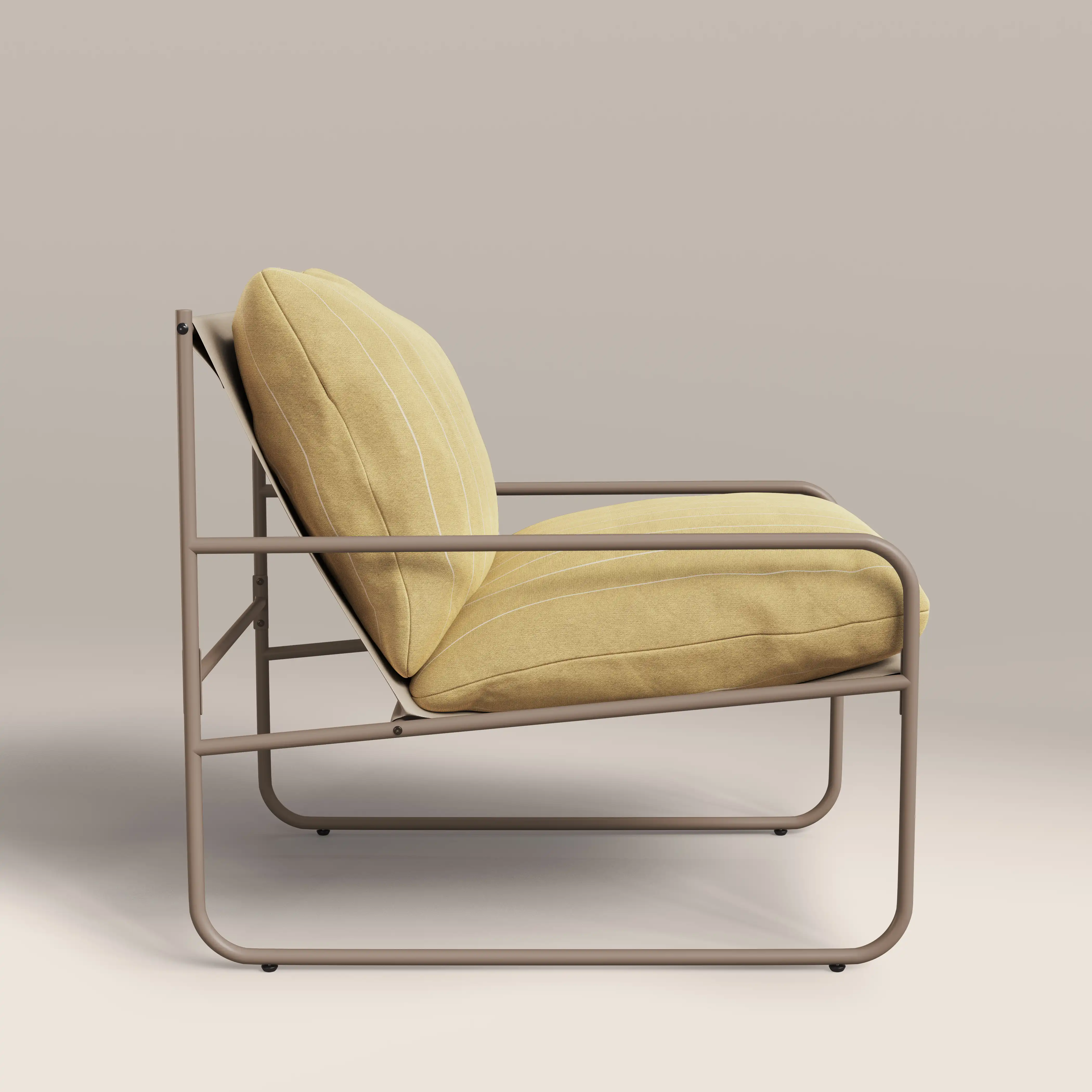 Harris Garden Armchair Set |  Butter Yellow Stripe & Taupe - Image 5