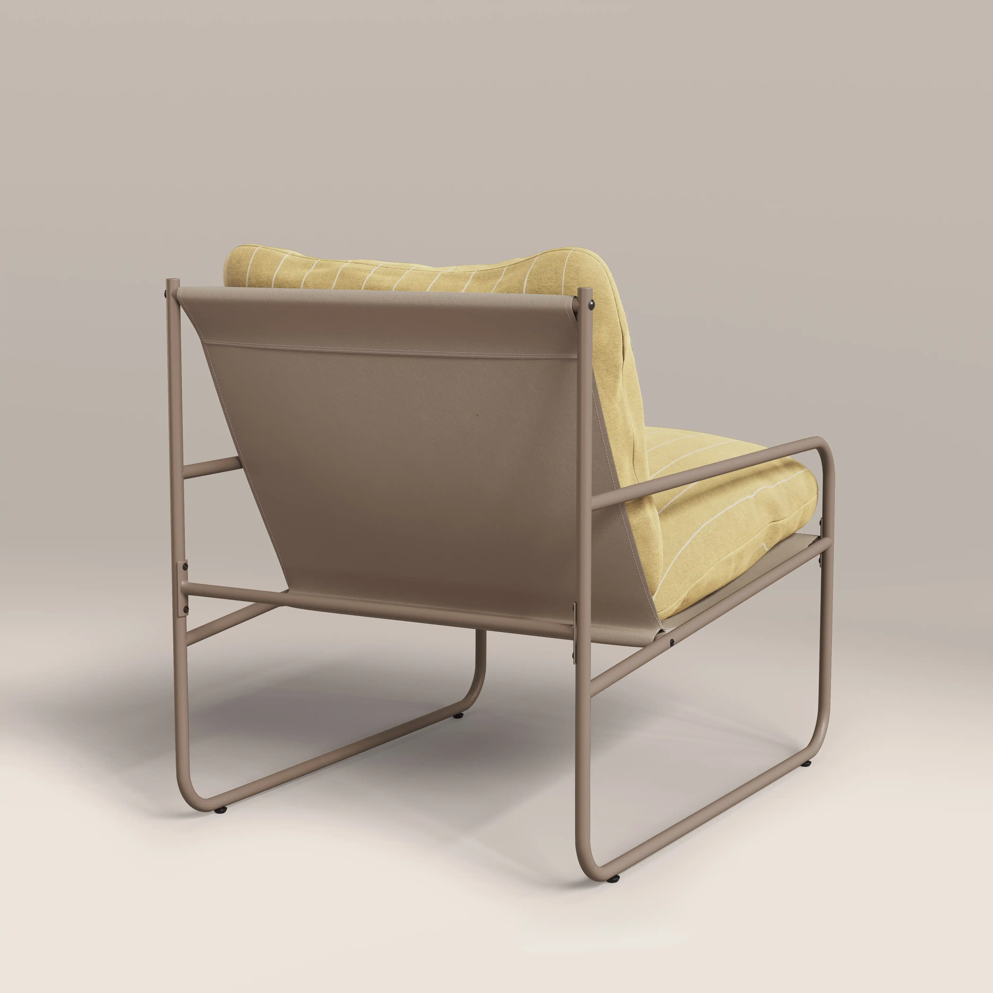 Harris Garden Armchair Set |  Butter Yellow Stripe & Taupe - Image 6