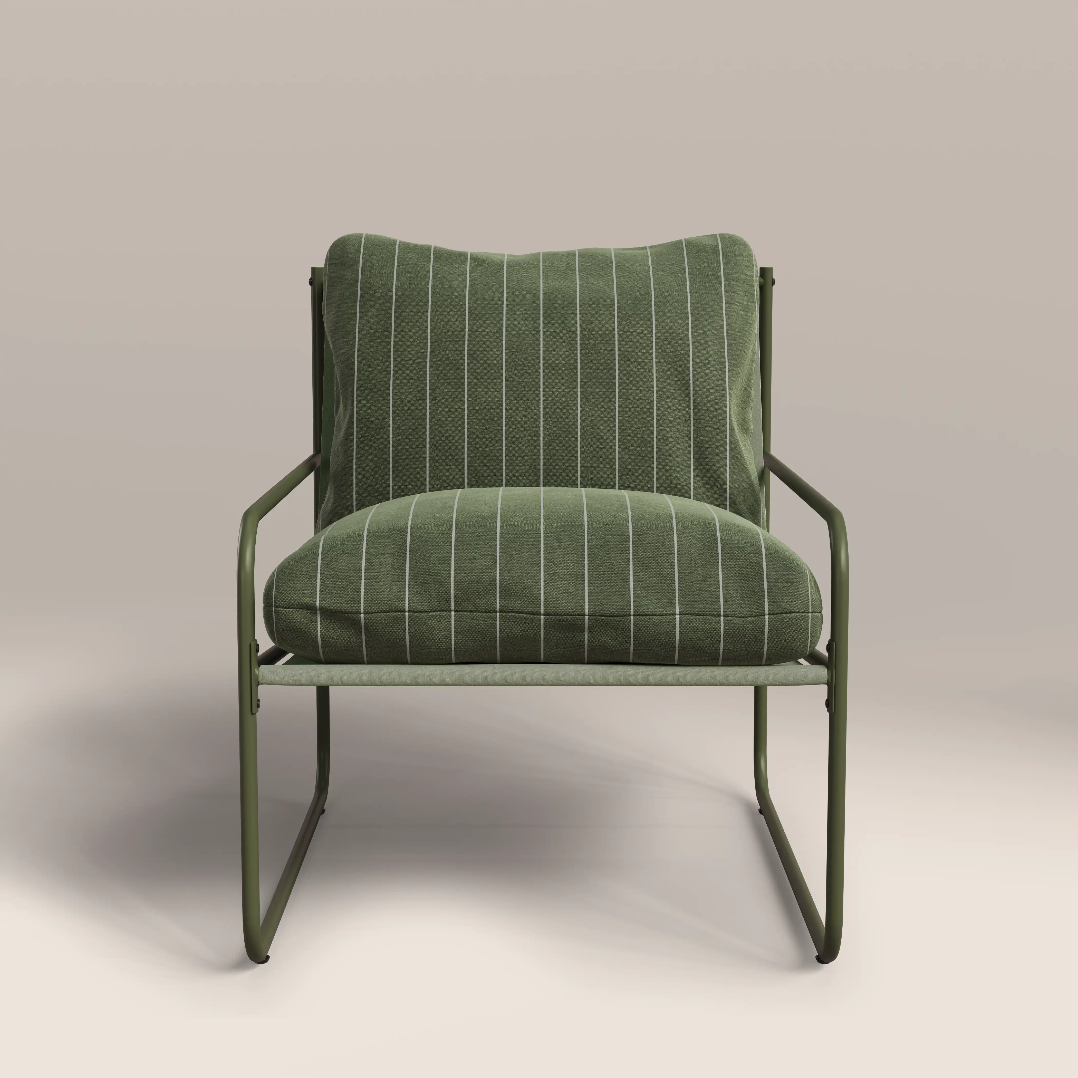 Harris Garden Armchair Set | Moss Green Stripe & Moss Green - Image 4