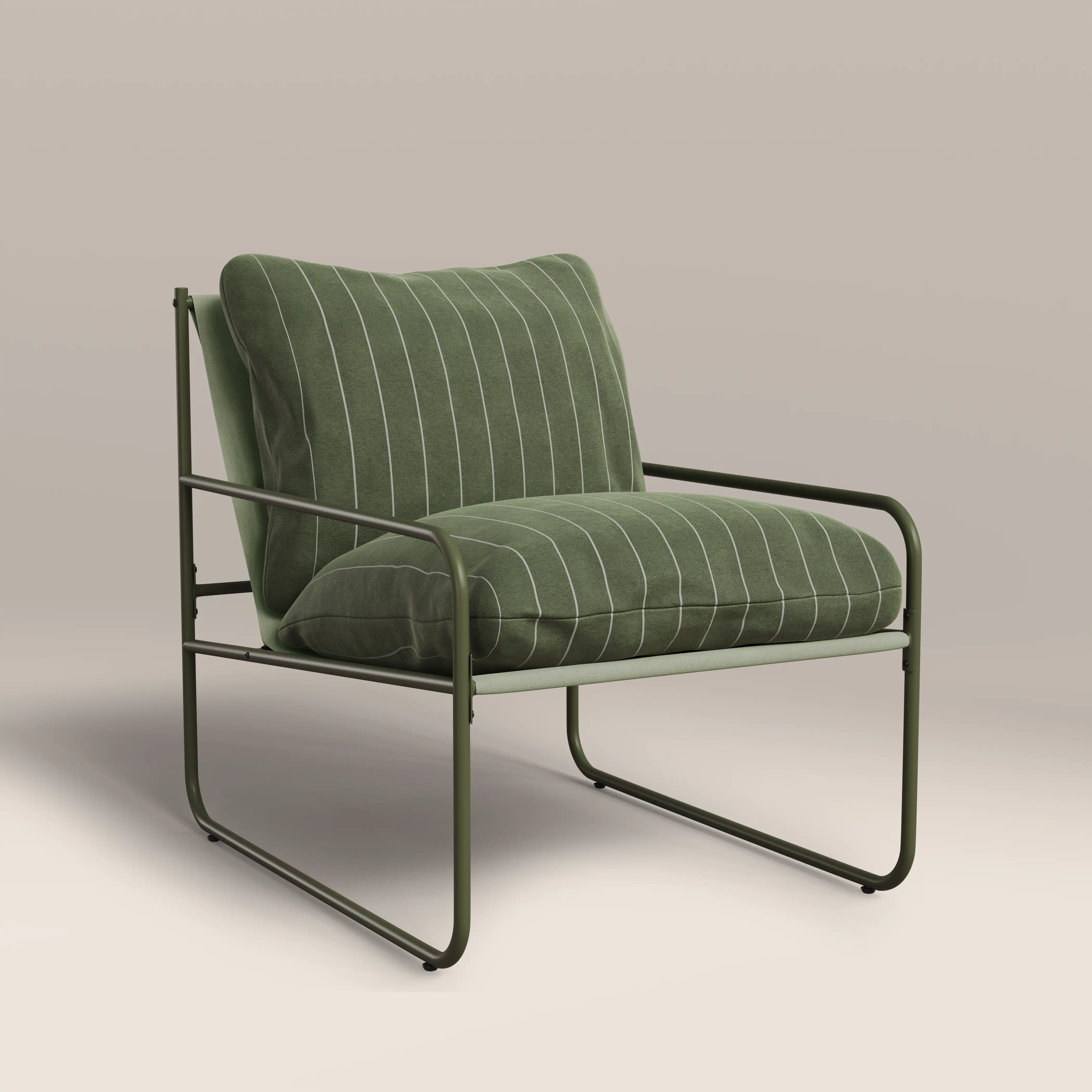 Harris Garden Armchair Set | Moss Green Stripe & Moss Green - Image 5