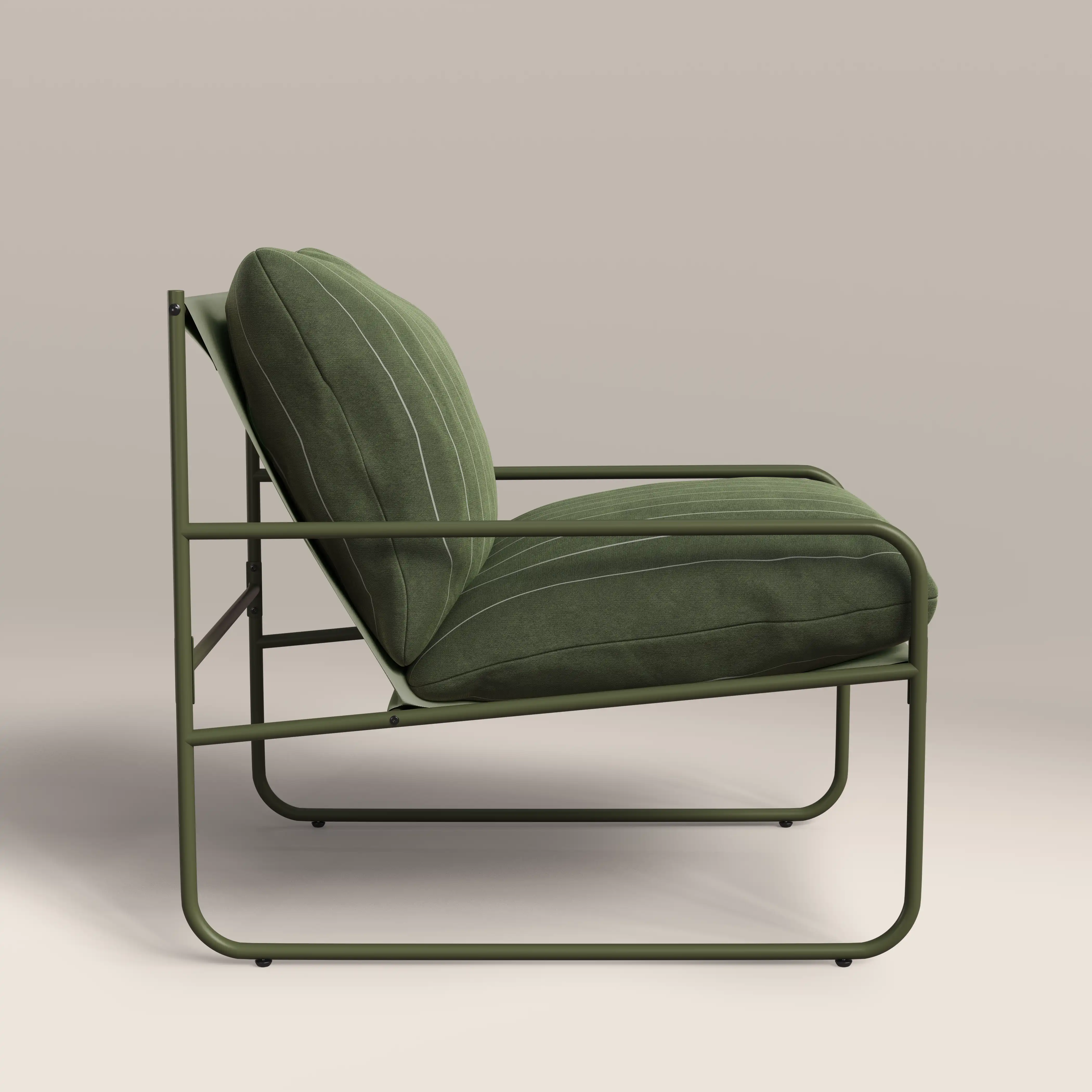 Harris Garden Armchair Set | Moss Green Stripe & Moss Green - Image 6