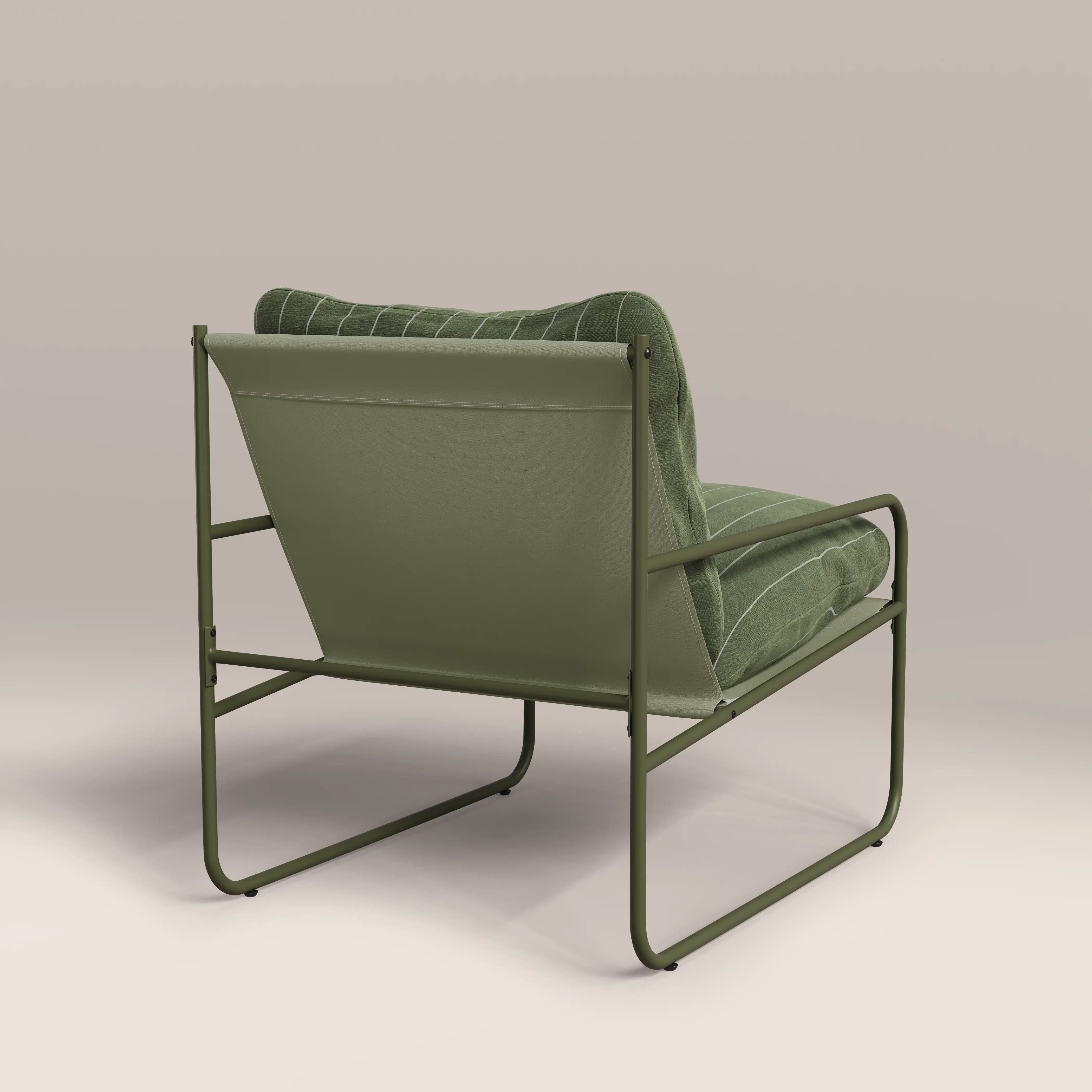 Harris Garden Armchair Set | Moss Green Stripe & Moss Green - Image 7