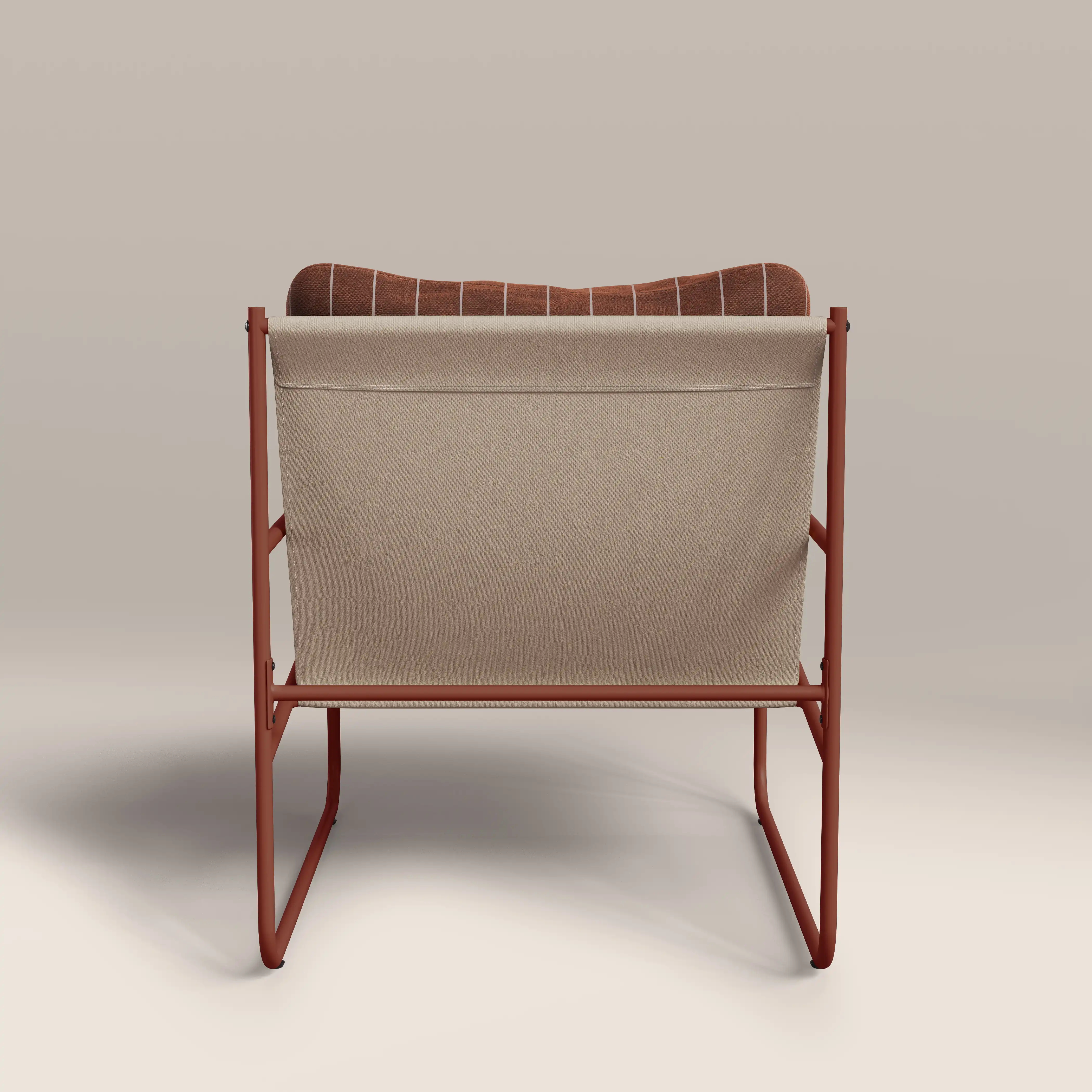 Harris Garden Armchair Set |  Rust Red Stripe & Red - Image 8