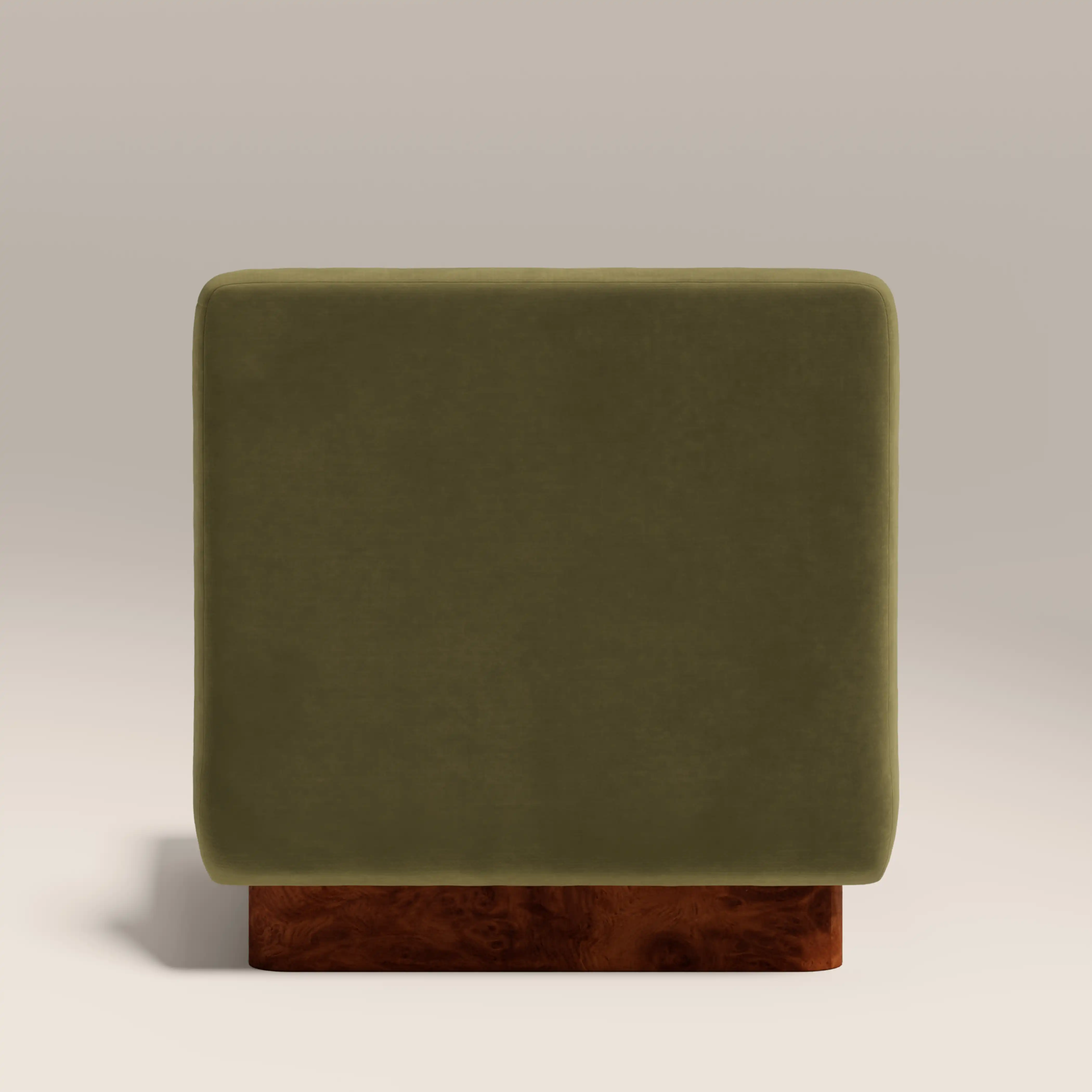 Harrison Accent Chair | Moss Green Sustainable Mohair Velvet & Walnut Burl Wood - Image 6