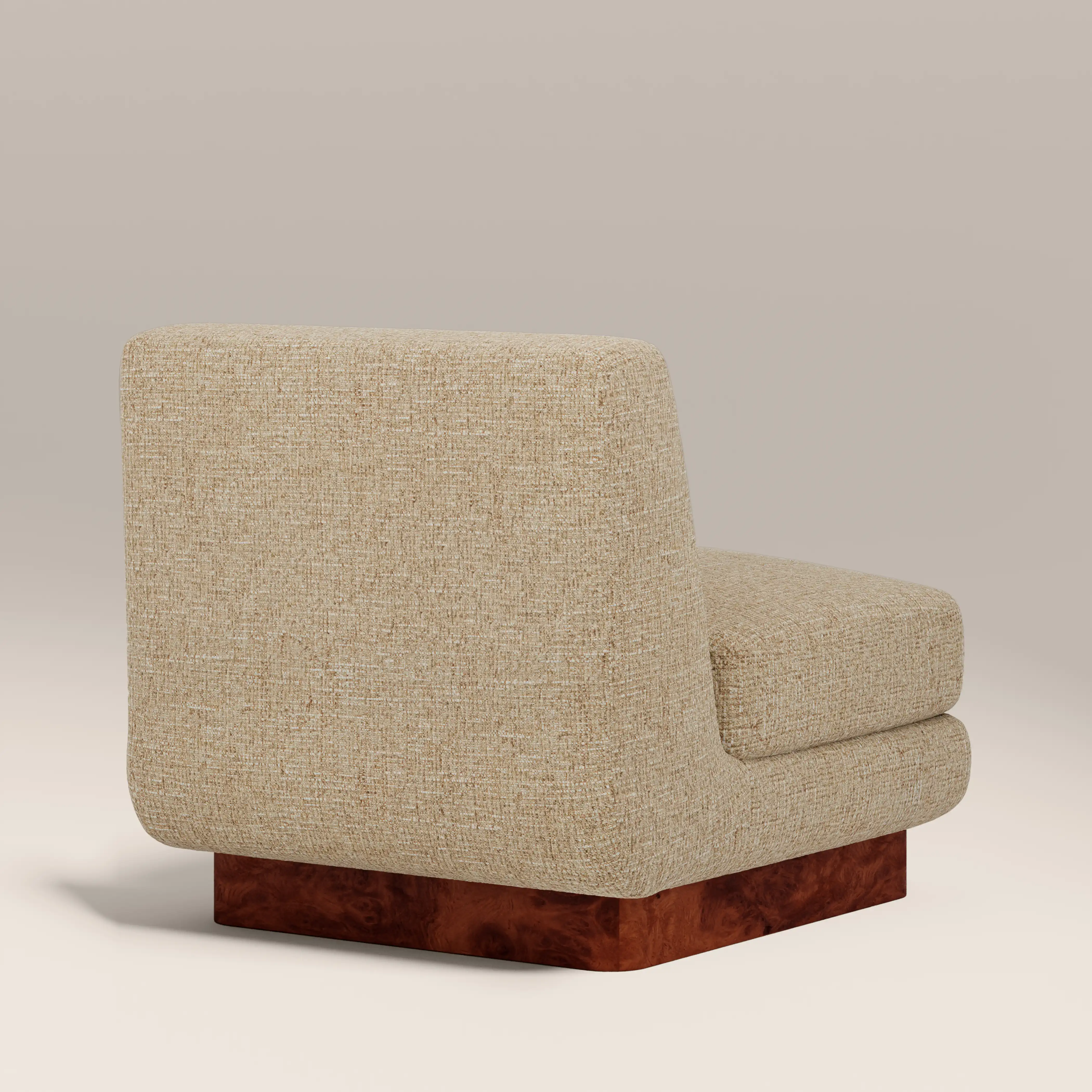 Harrison Accent Chair | Speckled Latte Boucle & Walnut Burl Wood - Image 6