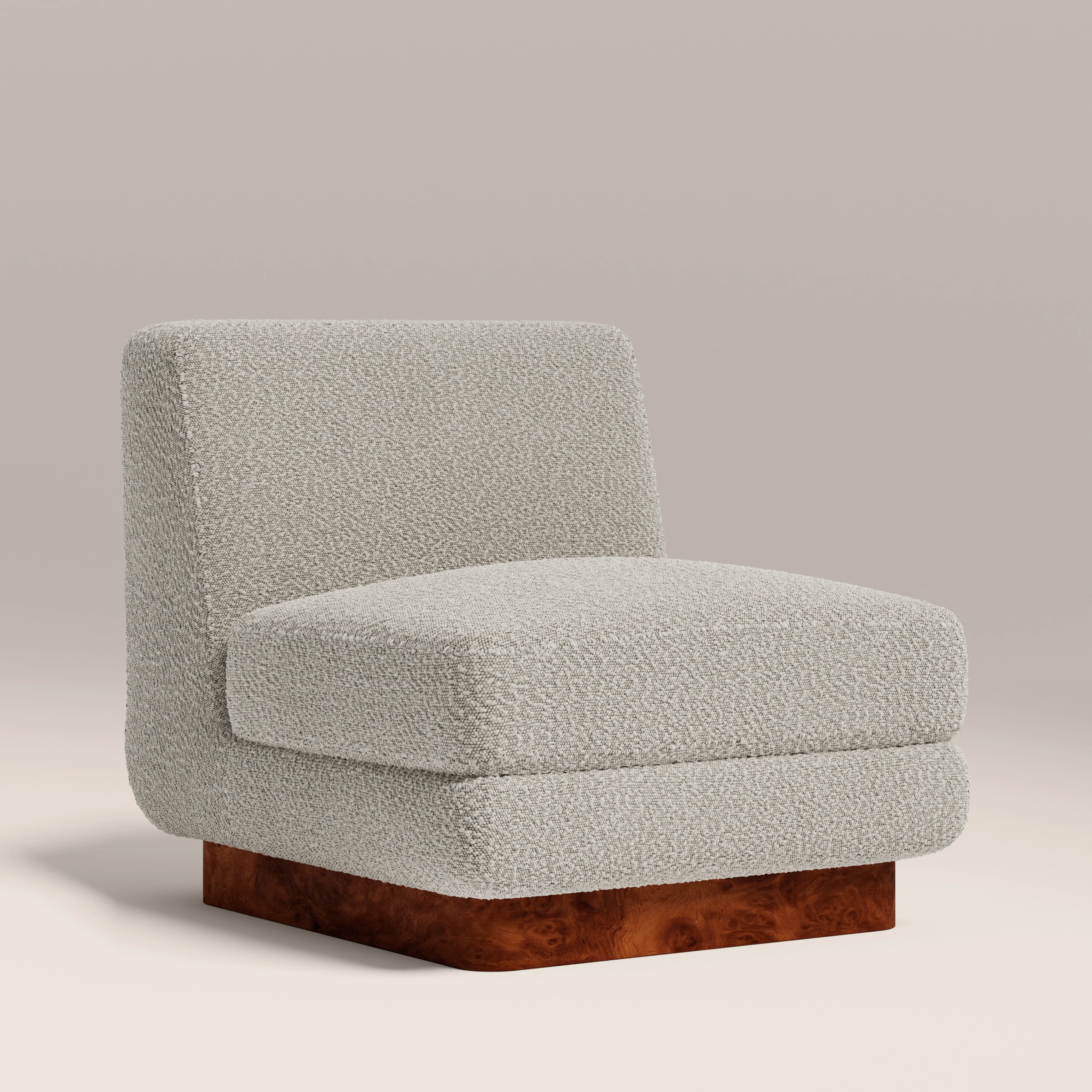 Harrison Accent Chair | Speckled Stone Sustainable Boucle & Walnut Burl Wood - Image 2