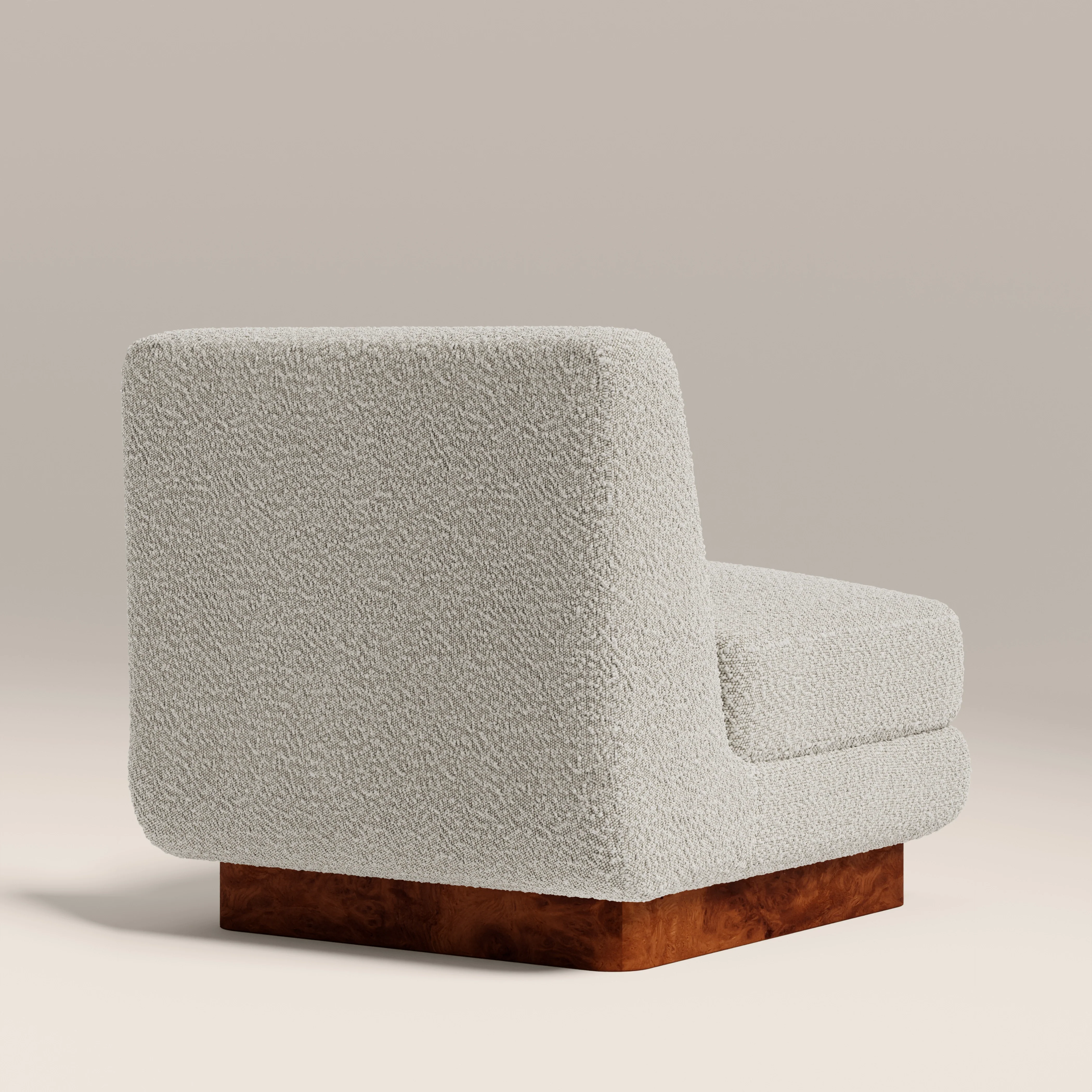 Harrison Accent Chair | Speckled Stone Sustainable Boucle & Walnut Burl Wood - Image 6