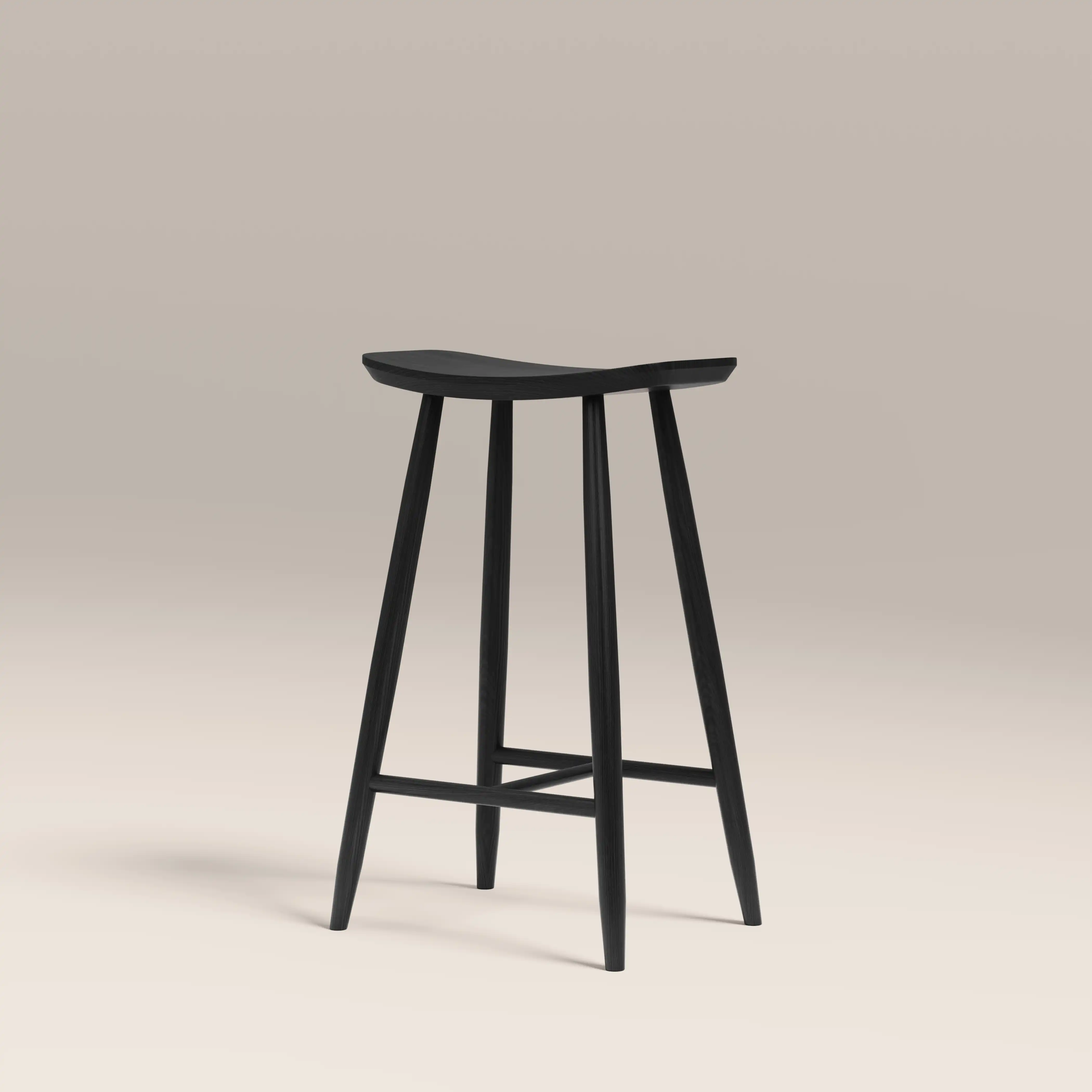Hatton Wooden Kitchen Stool | Black - Image 5