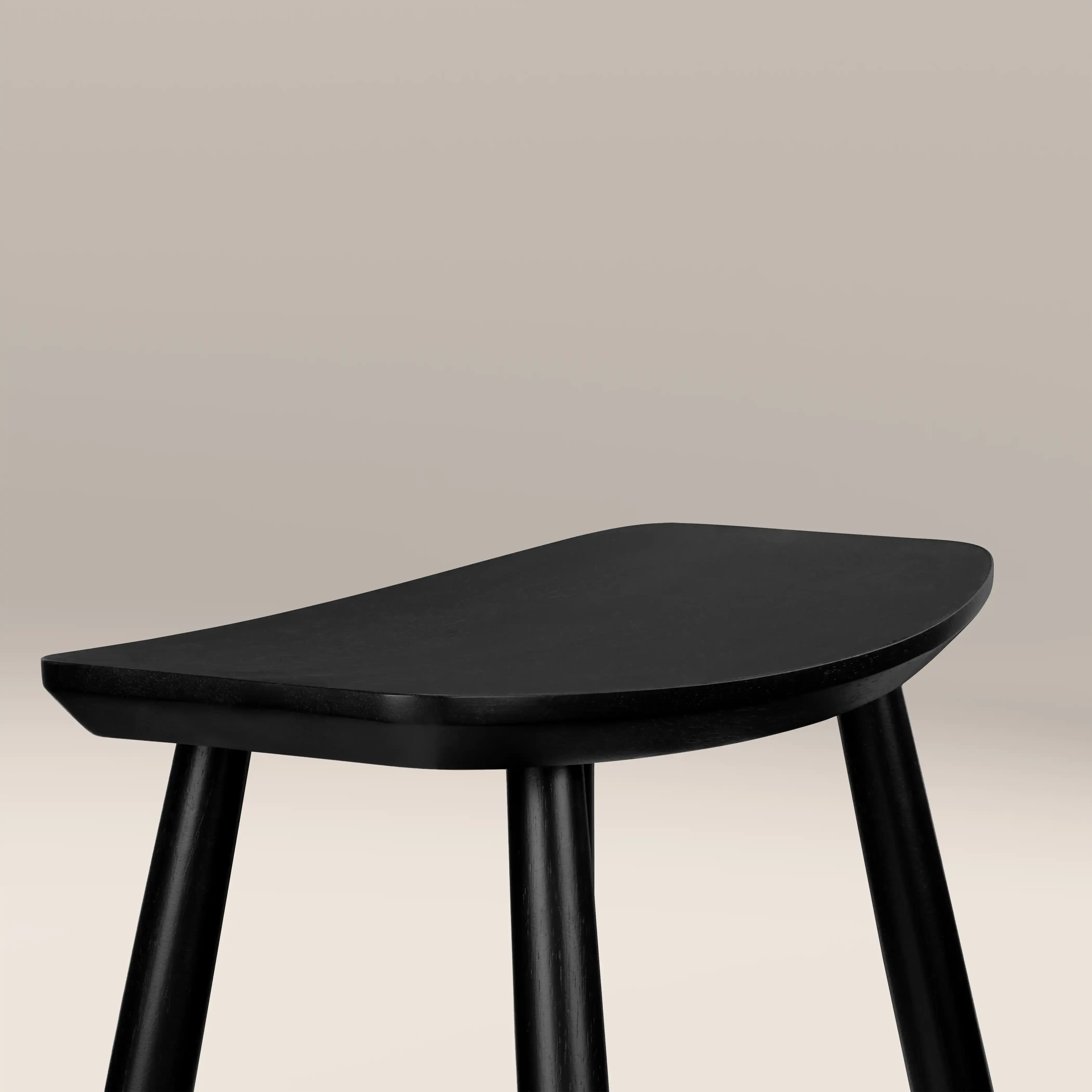 Hatton Wooden Kitchen Stool | Black - Image 6
