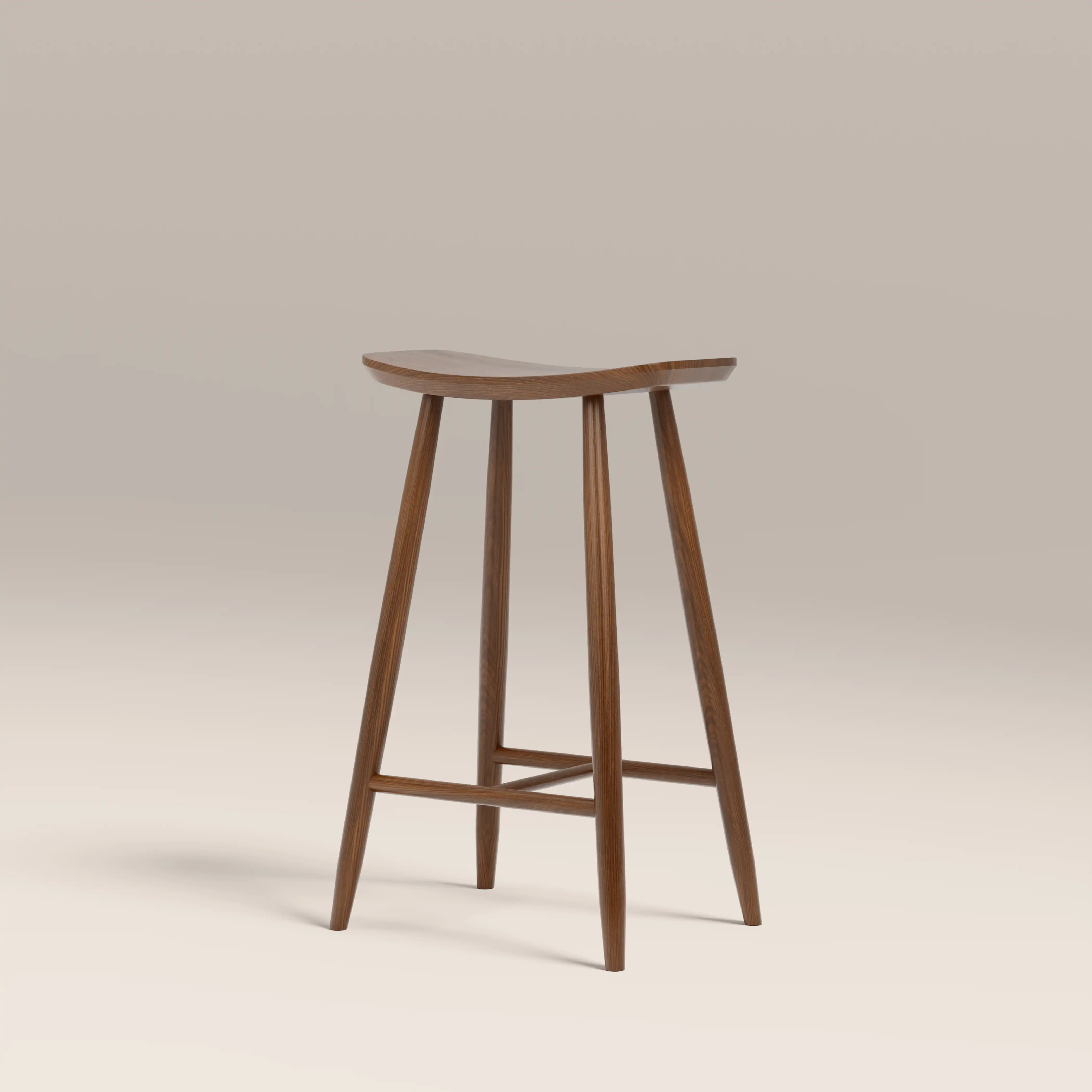 Hatton Wooden Kitchen Stool | Walnut - Image 5