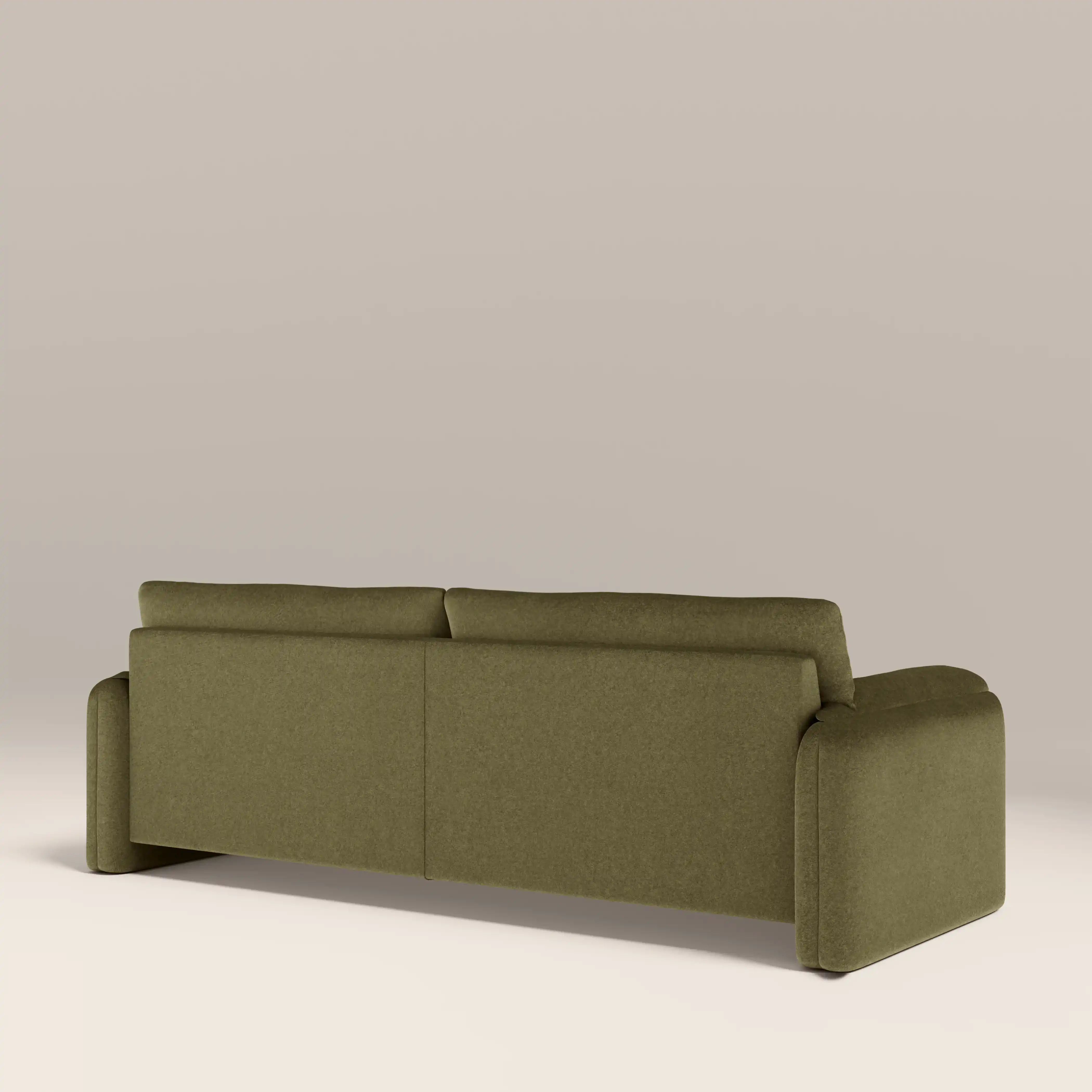 Haven 3 Seater Sofa | Moss Green Sustainable Mohair Velvet - Image 5